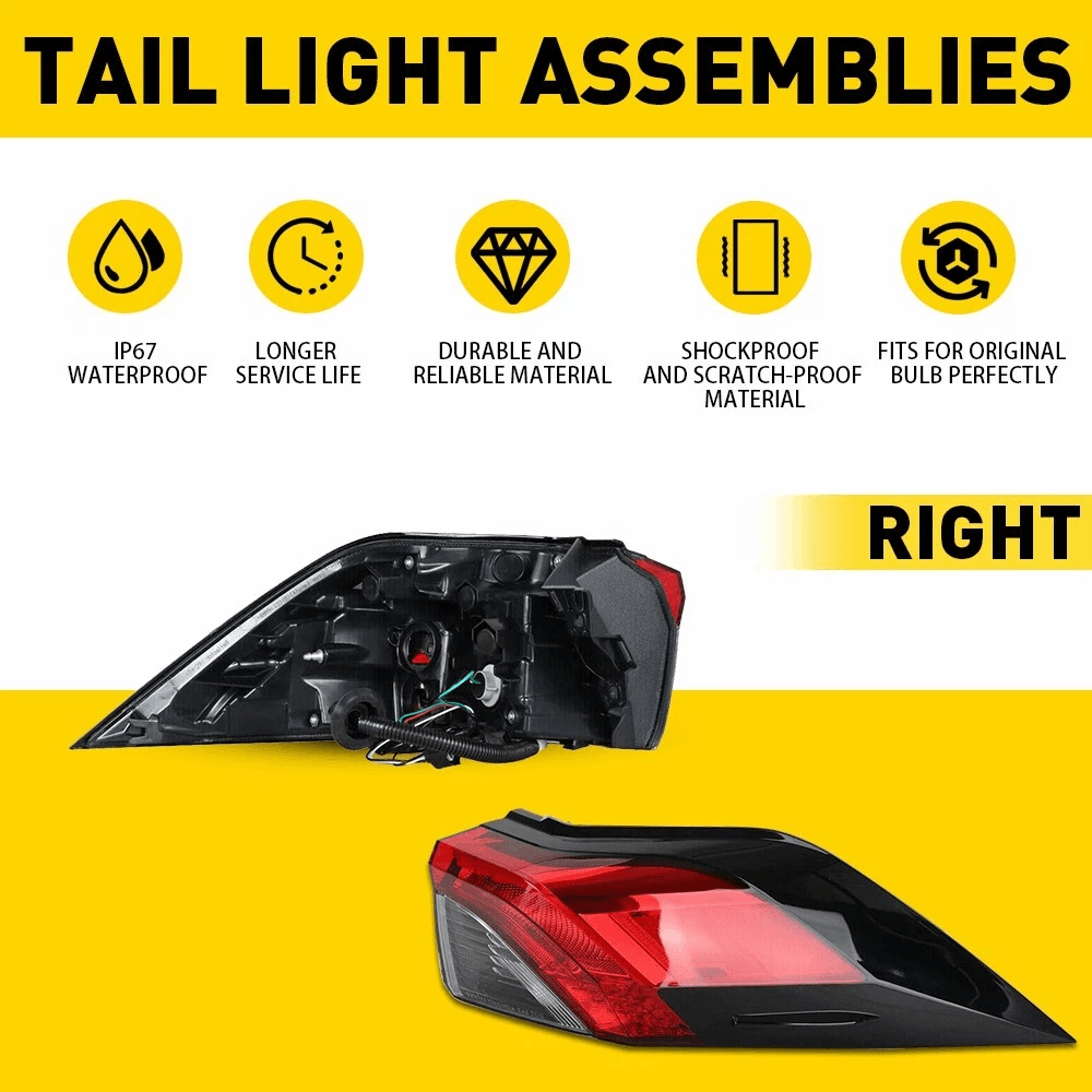Passenger Rear Right Tail Light Outer Brake Lamp For Cars 5