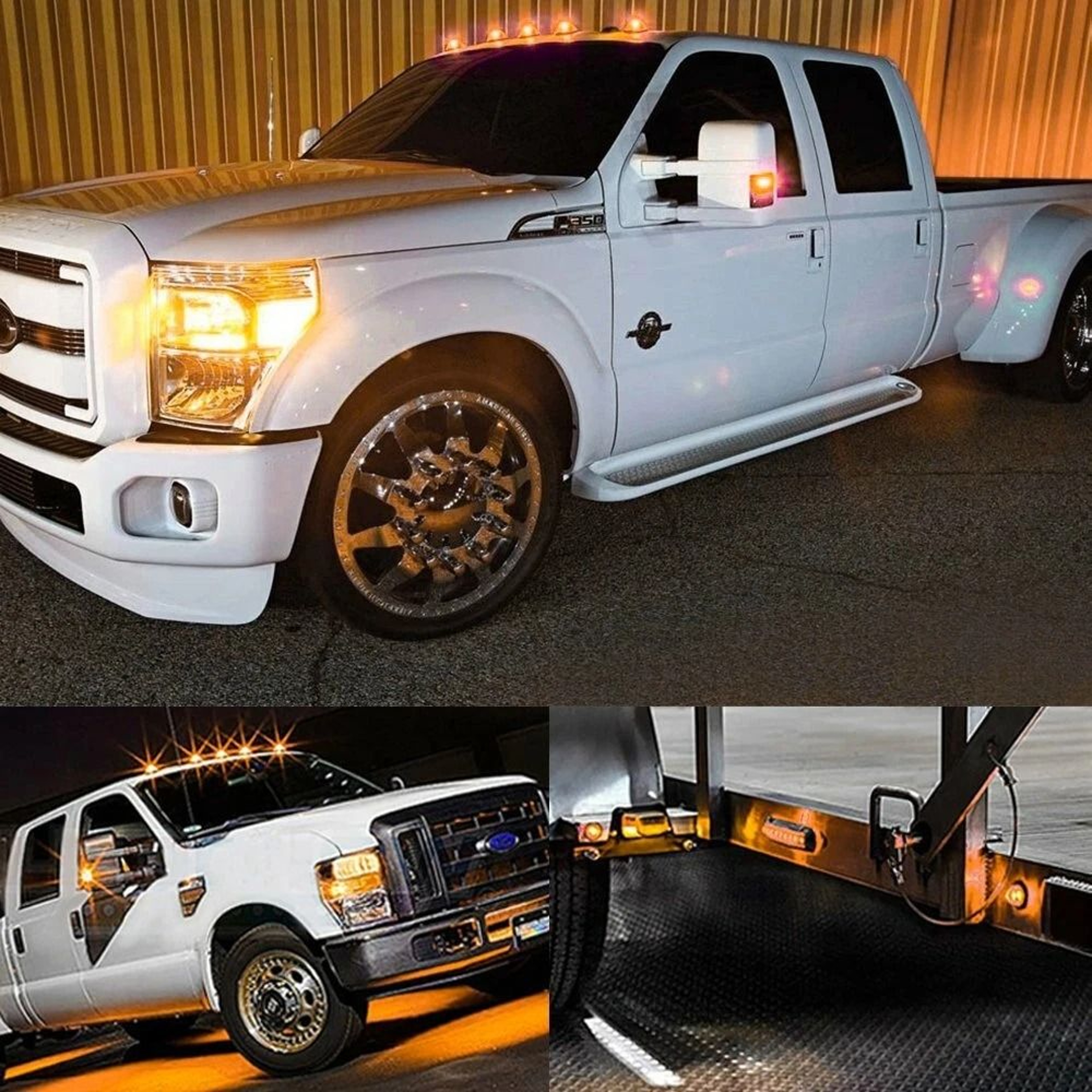 Round LED Side Marker Lights AmberYellow Truck Trailer Bullet Light Durable PC Lens And Silicone Ba 5