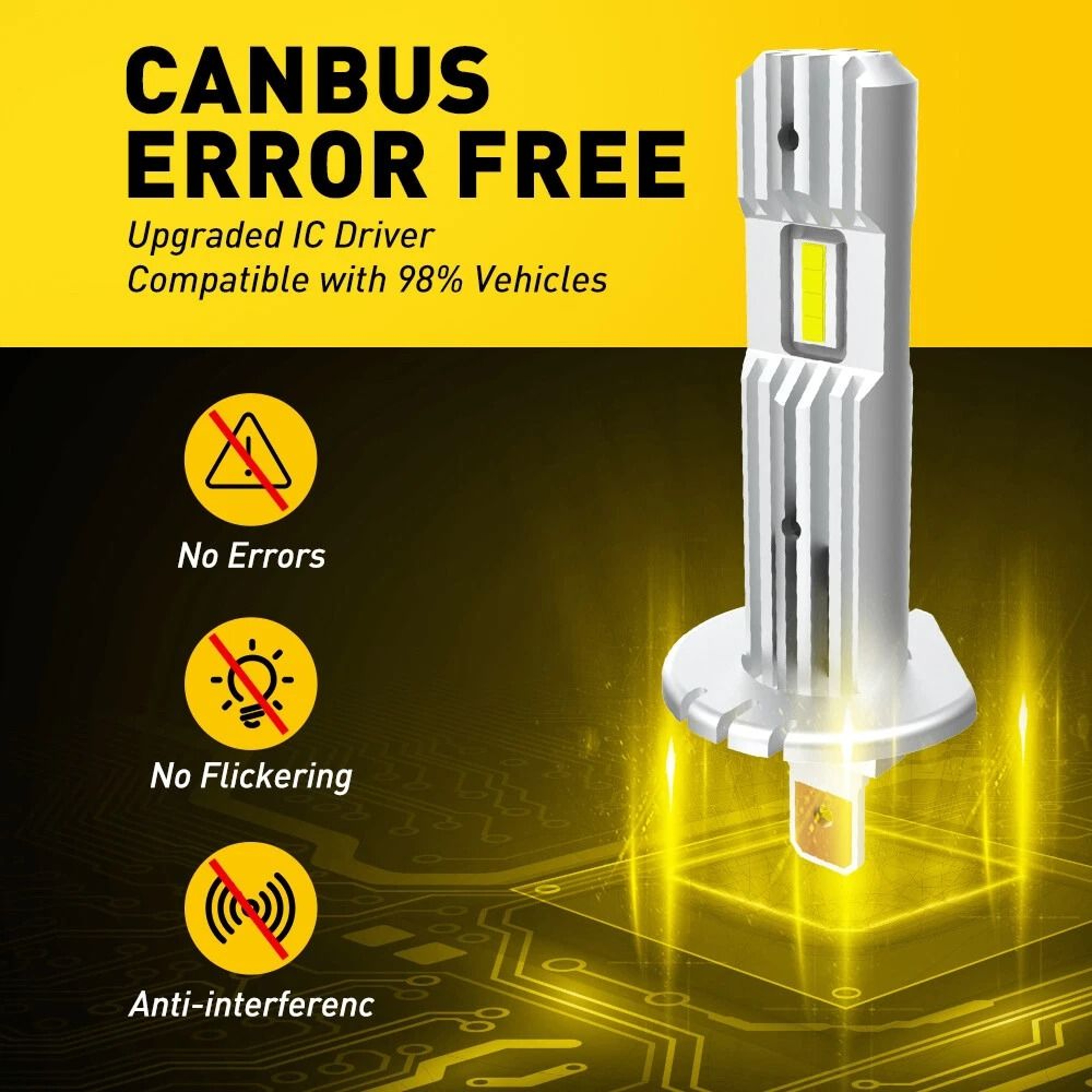 Bulb Conversion Kit White LED Headlight Low Beam 6500K Bright White Halogen Replacement Stable Outp 2
