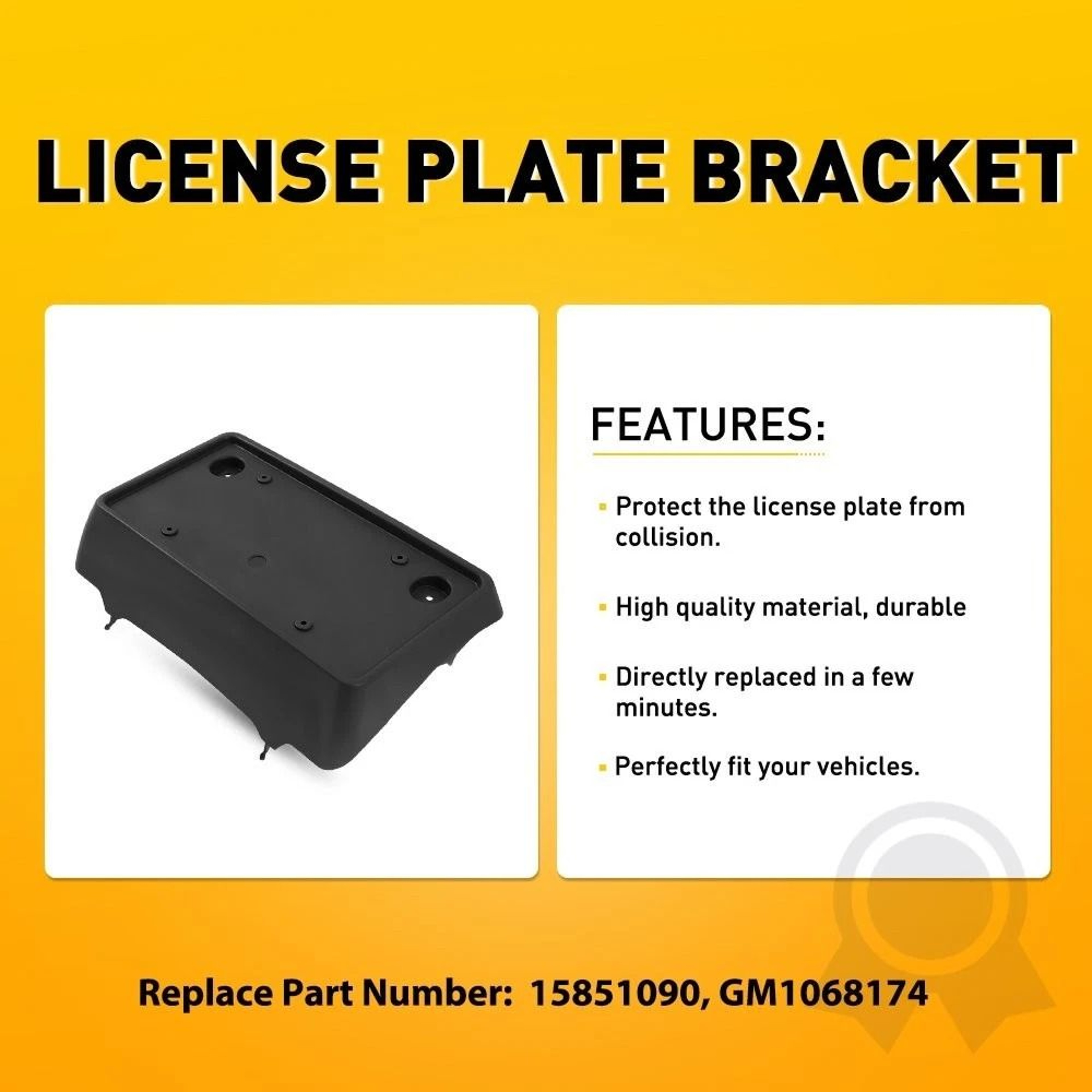 License Plate Front Bracket Durable ABS Easy Install 3