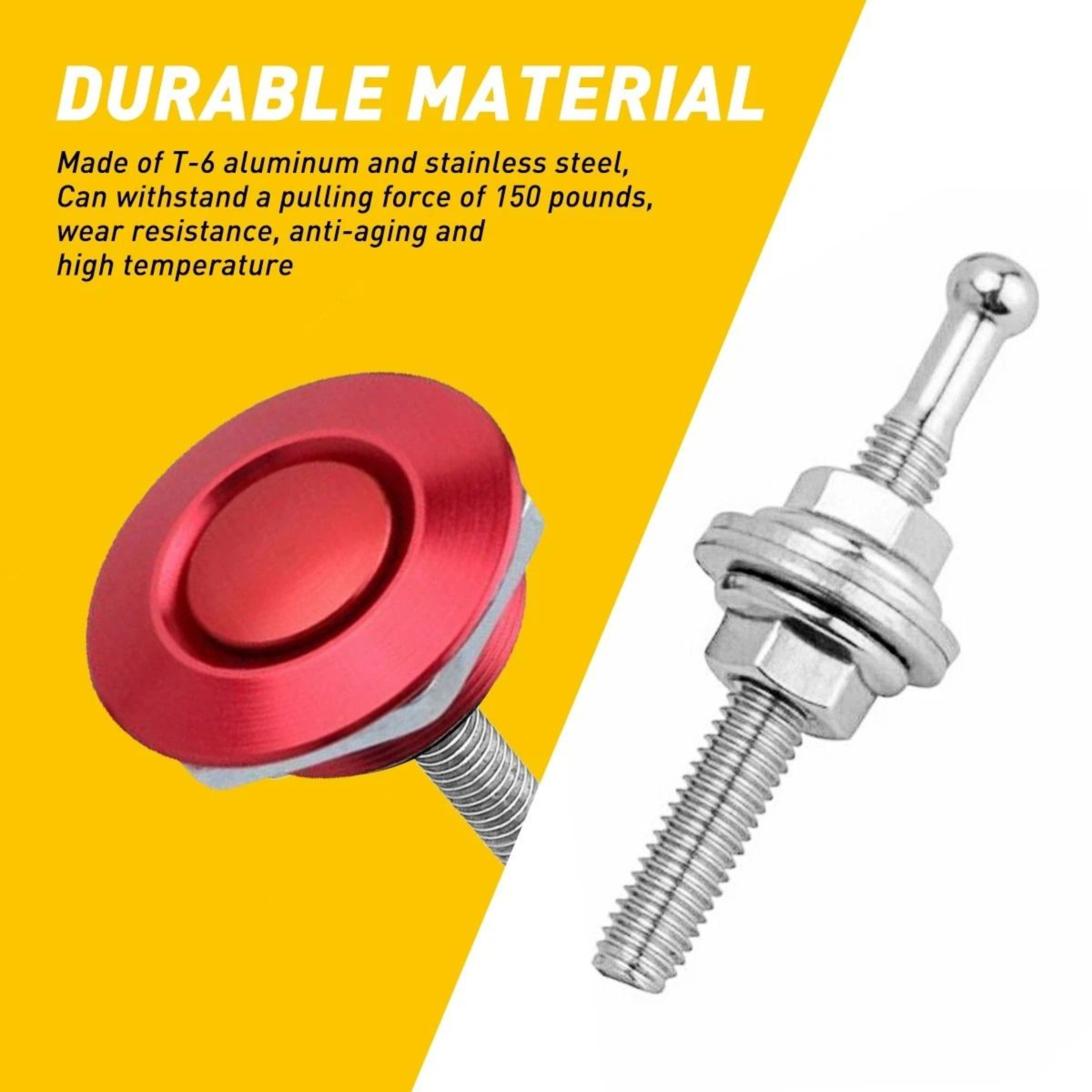 Quick Release Hood Universal Push Button Car Bumper Latch Bonnet Pins Lock Clip 2