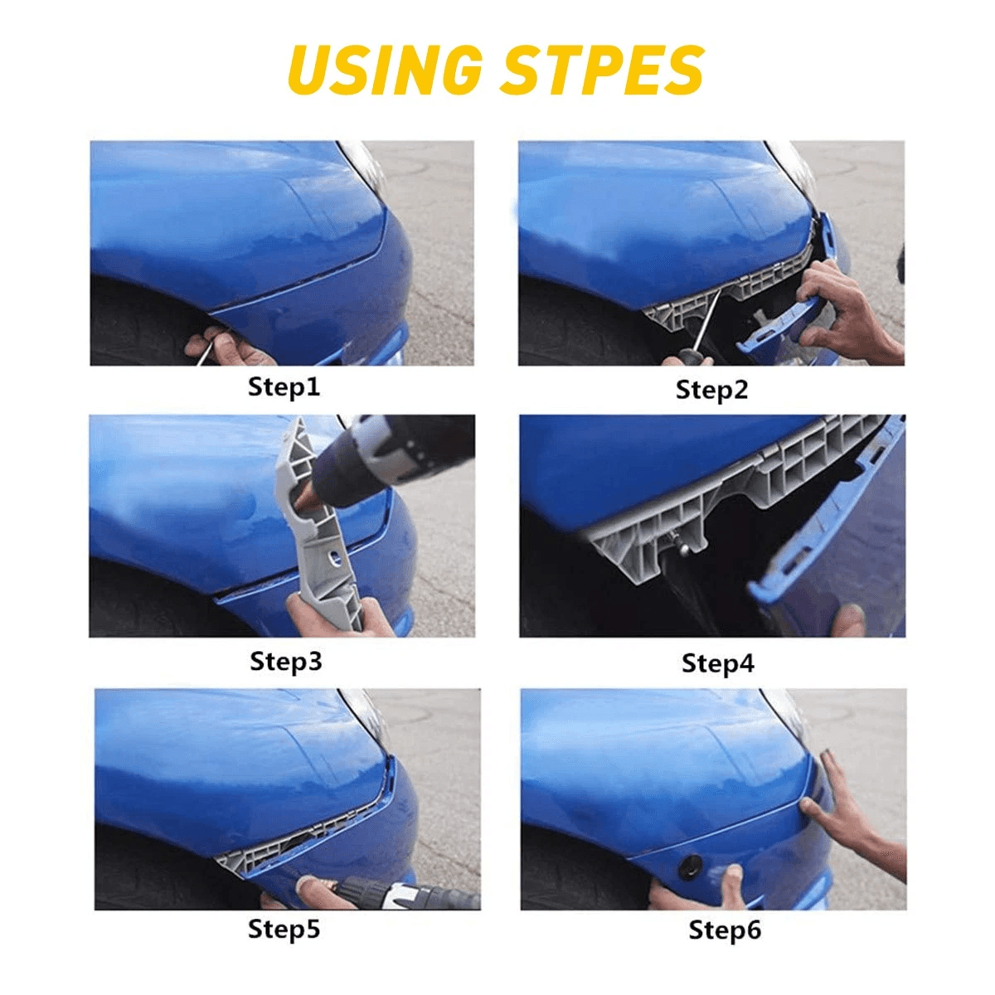 Quick Release Hood Universal Push Button Car Bumper Latch Bonnet Pins Lock Clip 6