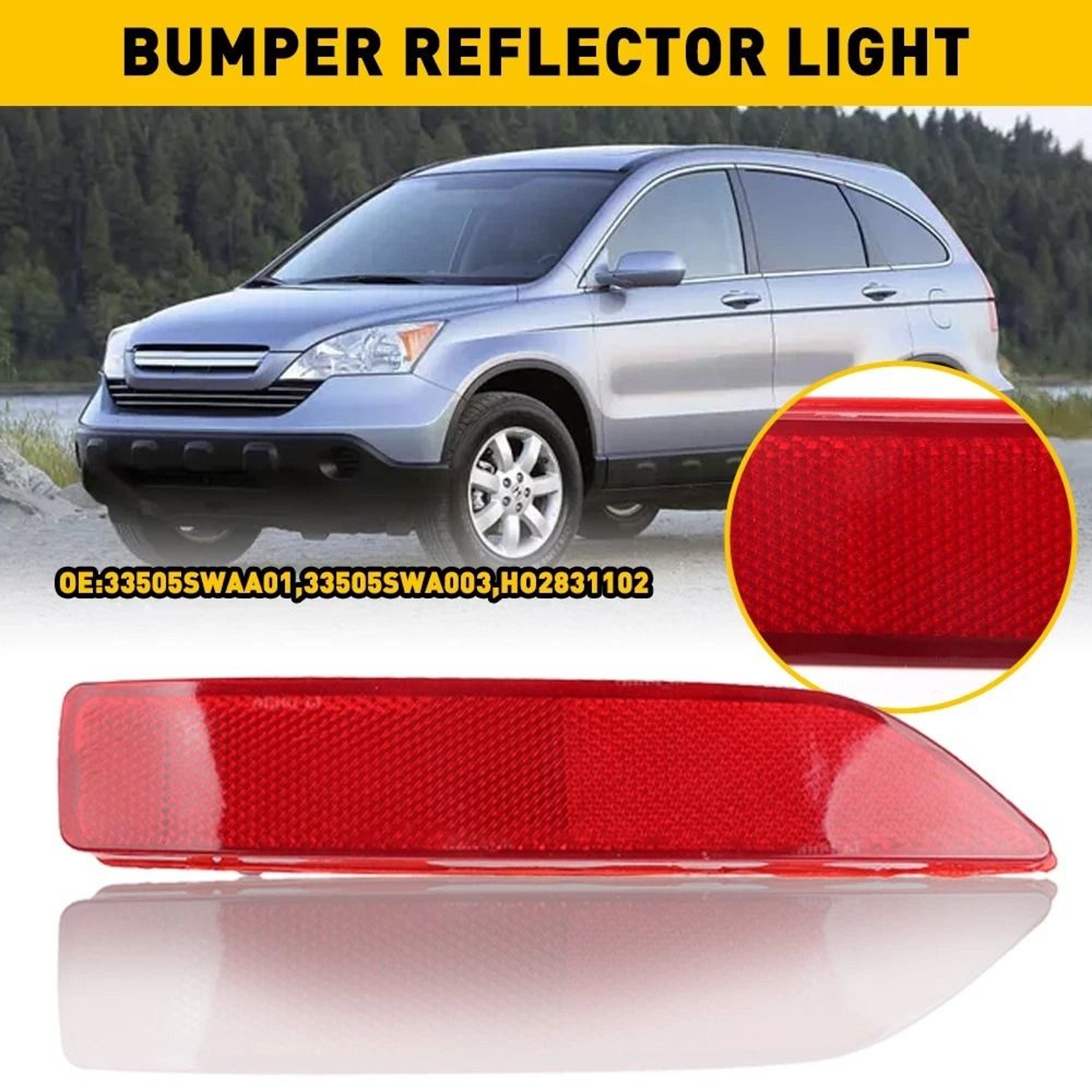 Rear Bumper Reflector Right Driver Side Light Tail Lamp Case Sealed ABS Lens Easy Install 1