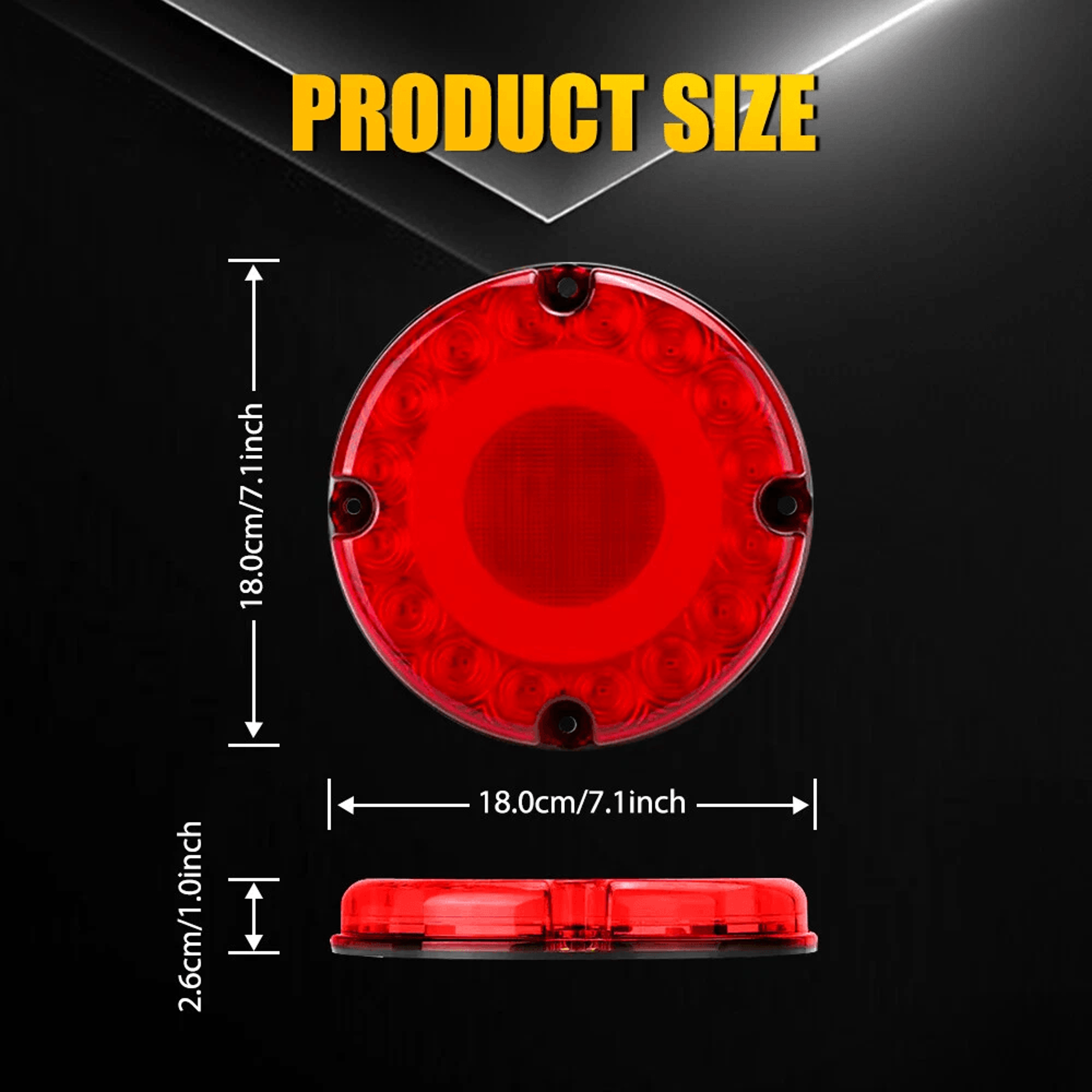 High Brightness Round Red LED Tail Light For School Bus Trucks Trailers And More 2