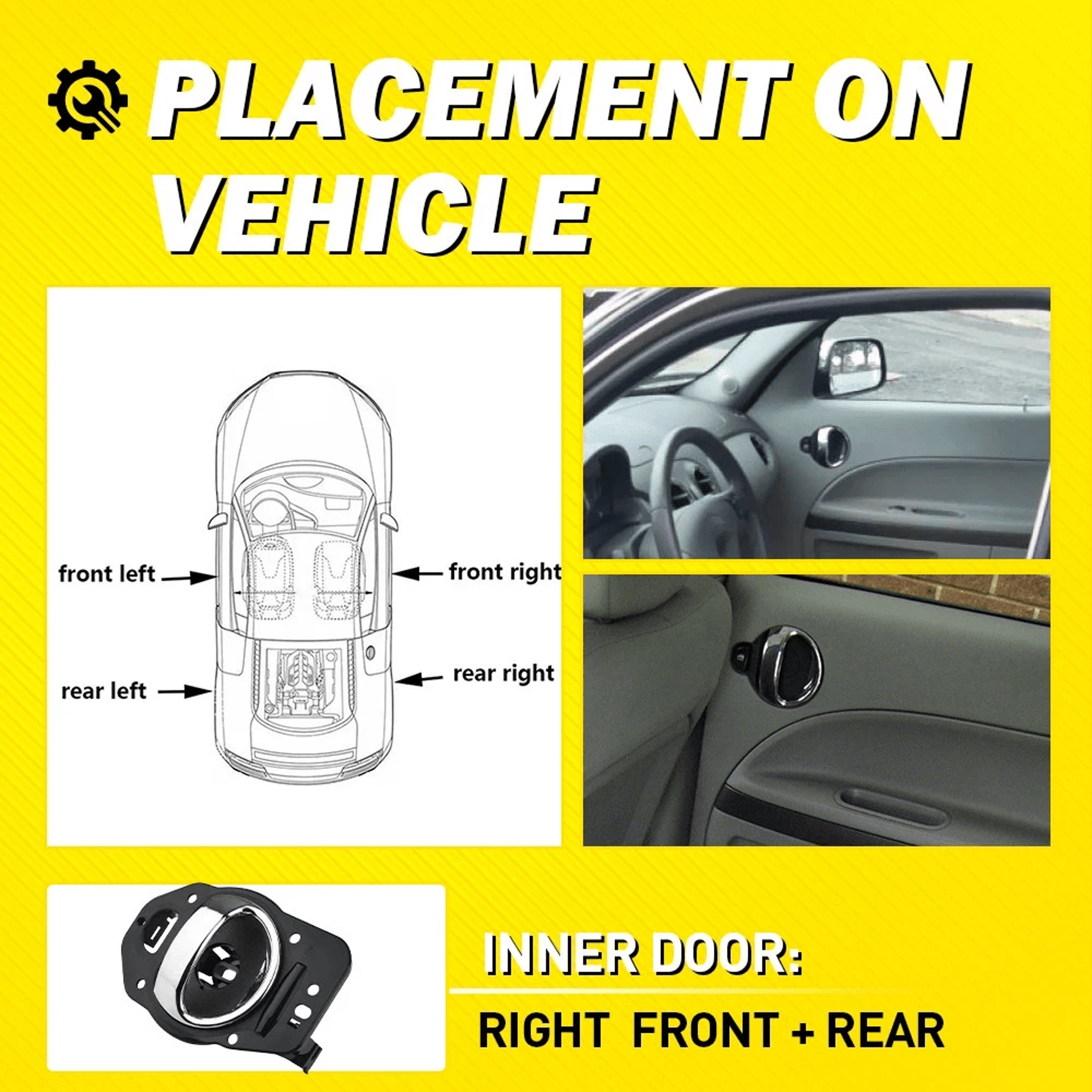Chrome Inside Interior Door Handle For Passenger Side Right 6