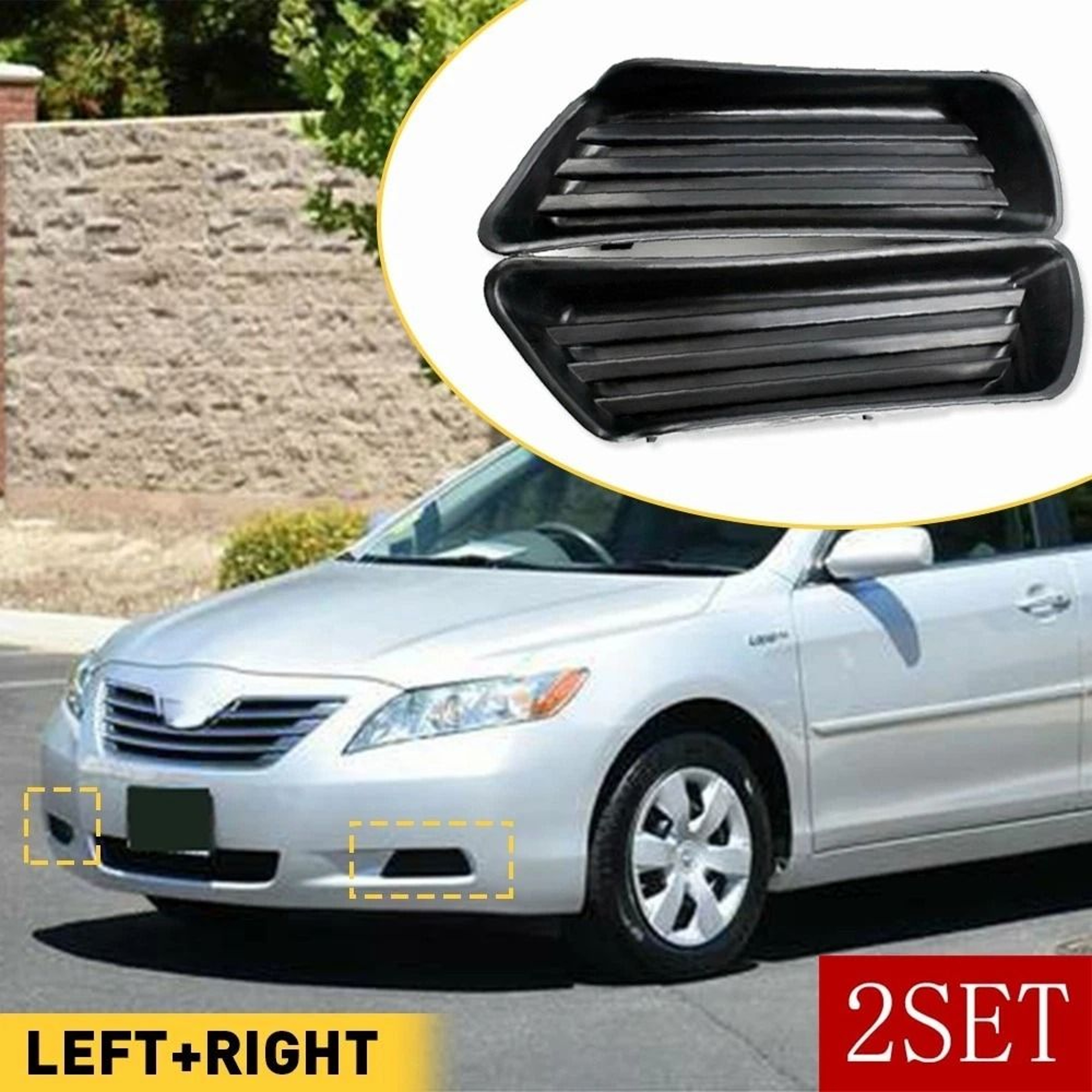 Durable Front Bumper FogHole Cover Lower Grille Insert LH RH Easy Installation 10
