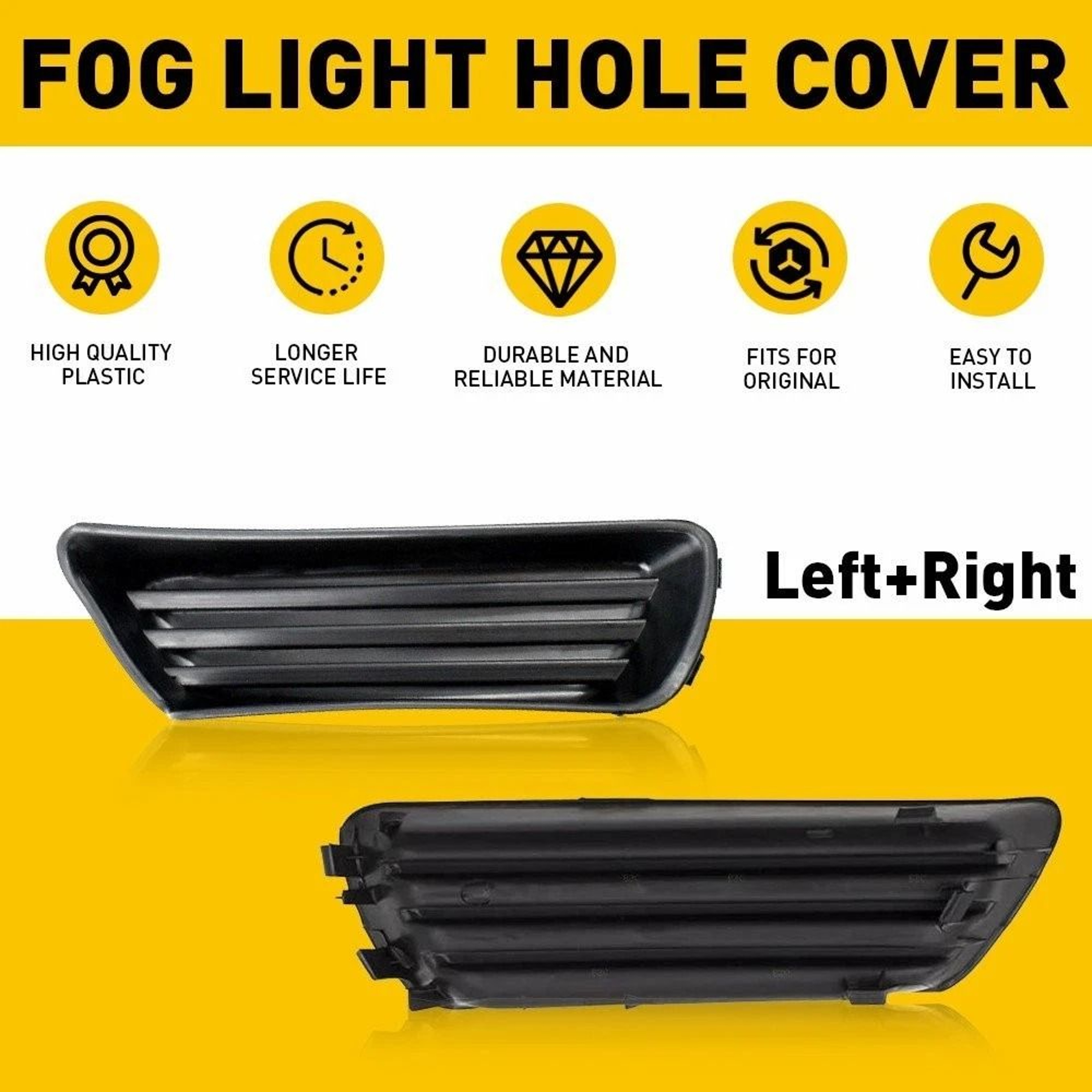 Durable Front Bumper FogHole Cover Lower Grille Insert LH RH Easy Installation 1