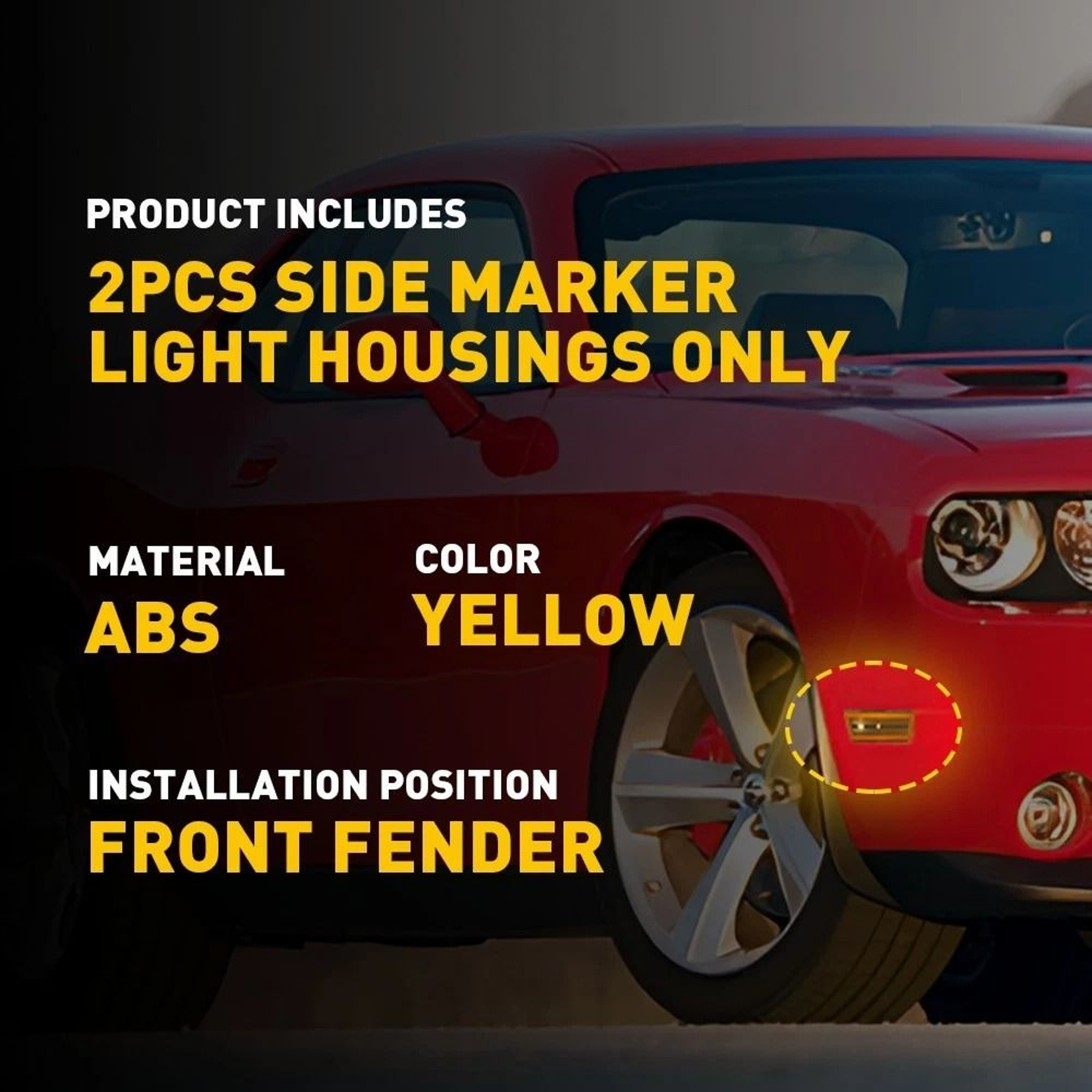 Amber Front Side Marker Light Cover Signal Lamp Replacement For Vehicle 6