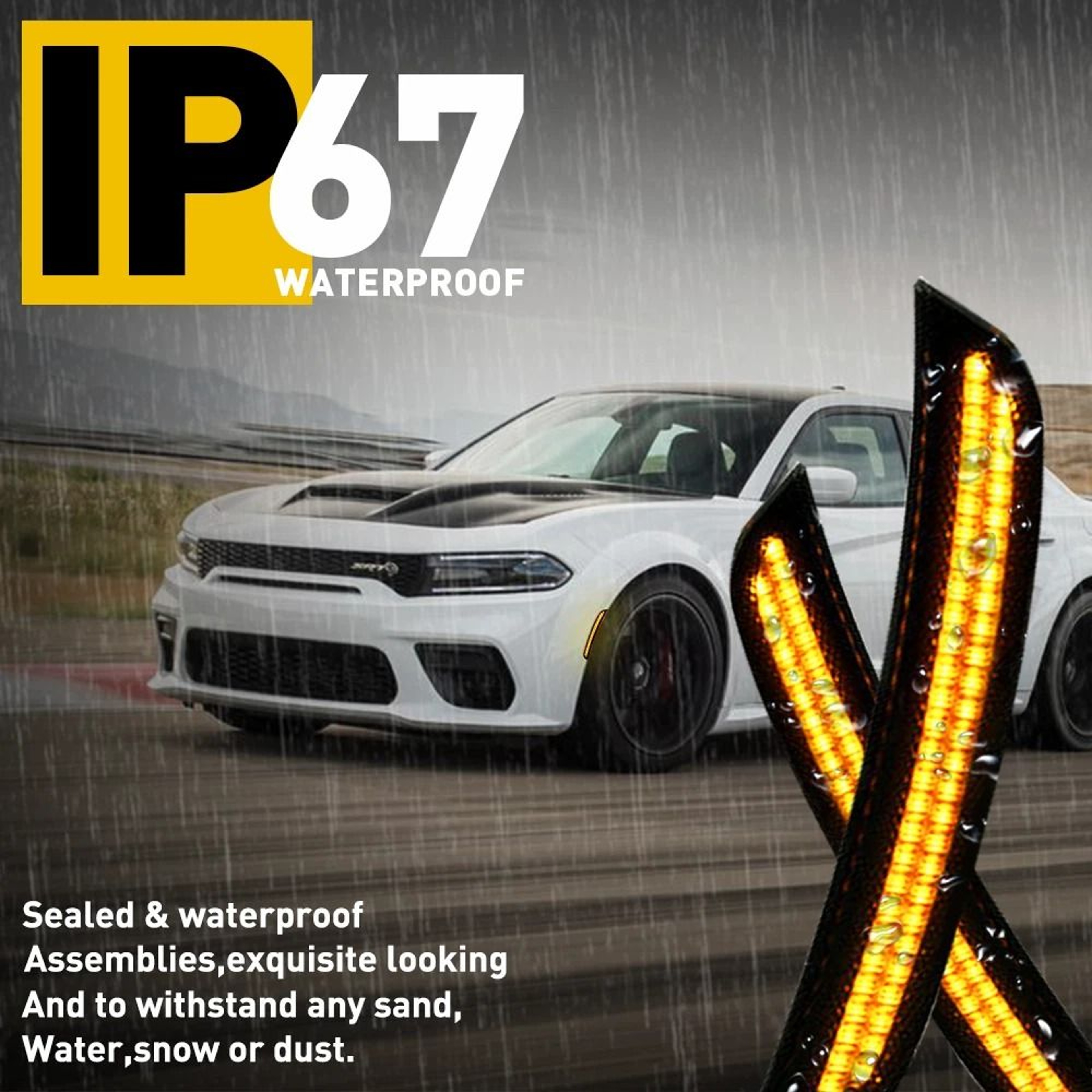 Smoked Lens LED Side Marker Light For Front Bumper High Brightness 1