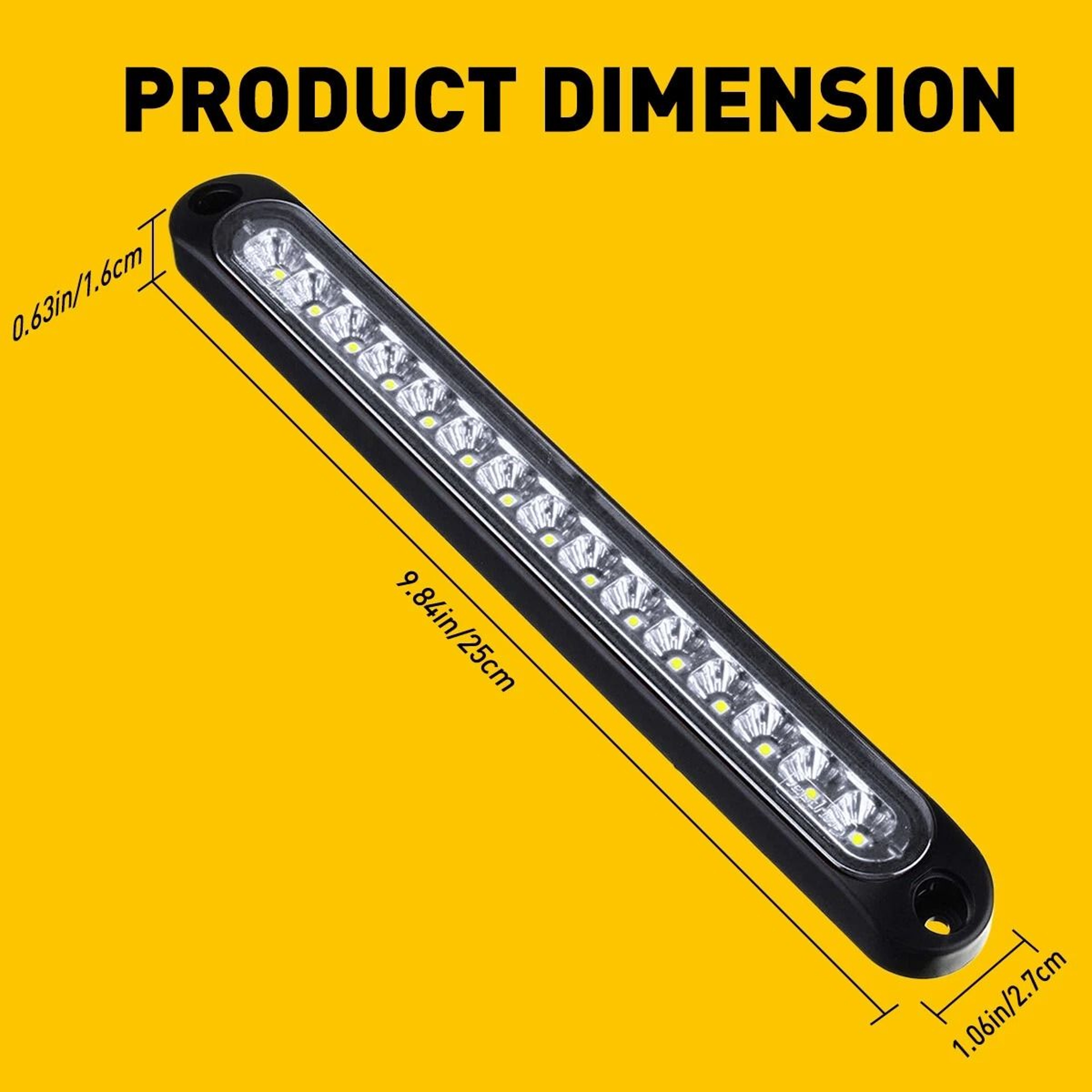 LED Tail Strip Light Bar White Sealed Reverse Backup Turn Light 2