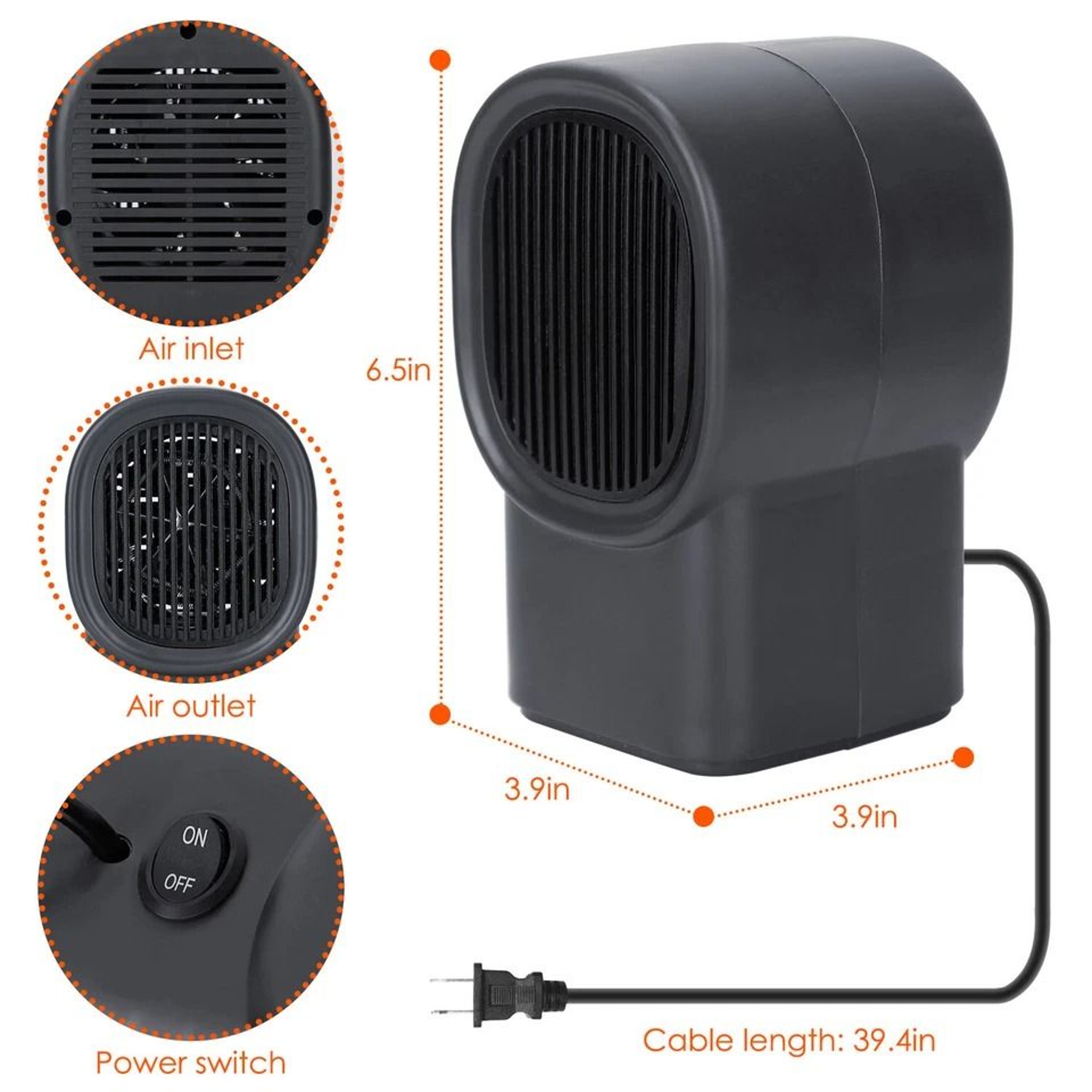 Electric Space Heater Small Desktop Heater For Office  Home EnergySaving Quiet Portable Heater For  3