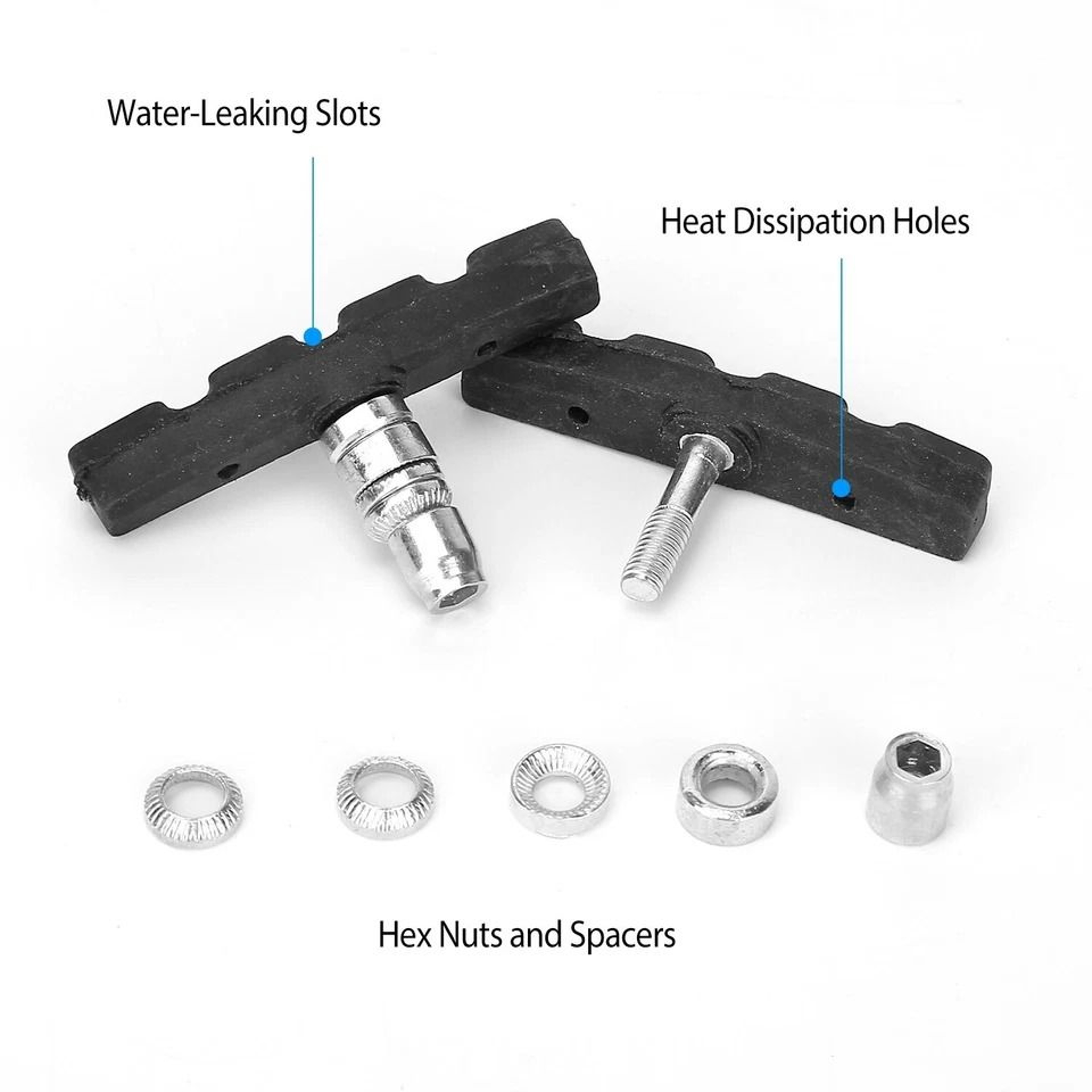 V Brake Pads Cycling Bike Shoes Pads NonSlip Bicycle Stop Caliper Rim Brake Blocks Set 8