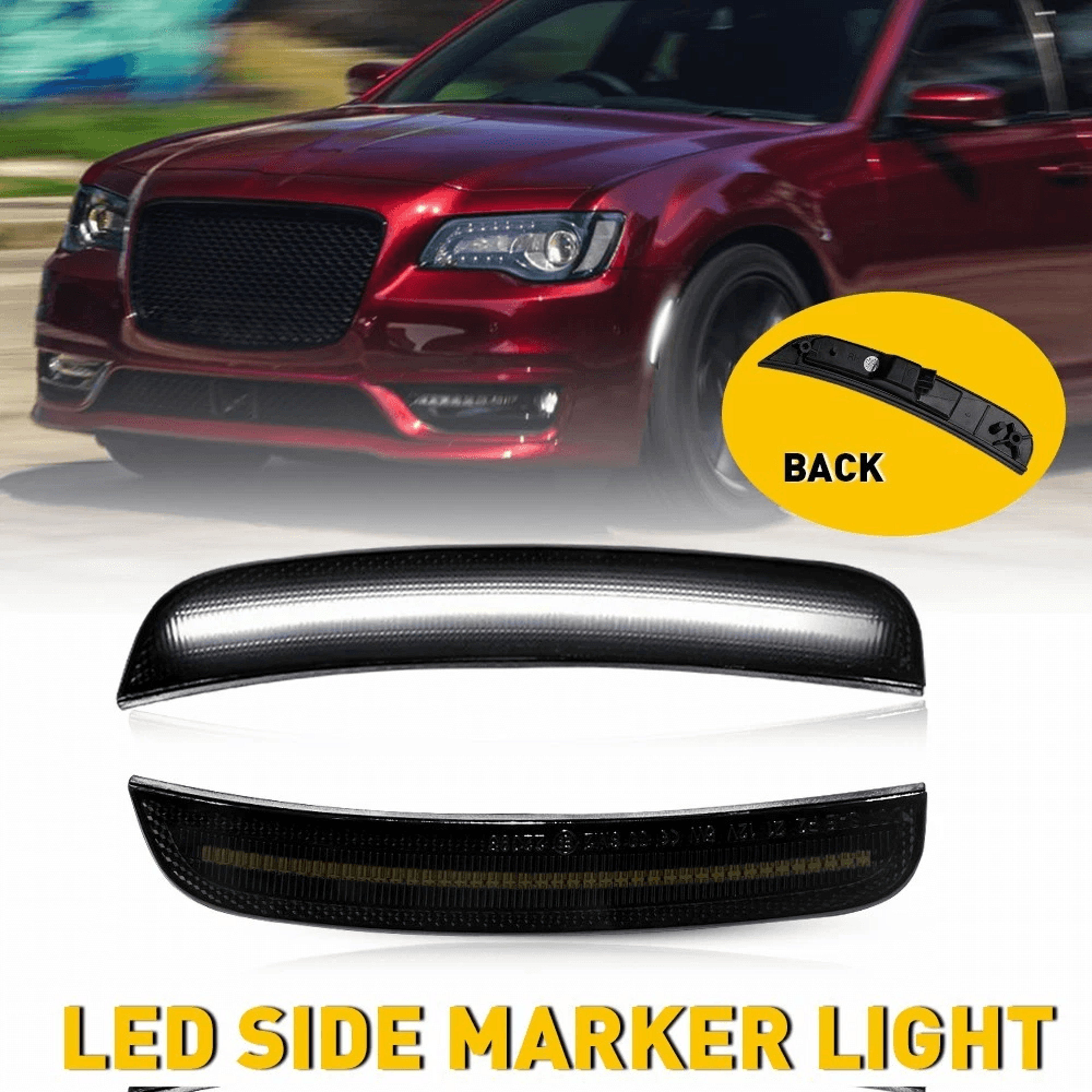 Smoked Lens White LED Side Marker Light Front Lamps Stable Performance 12