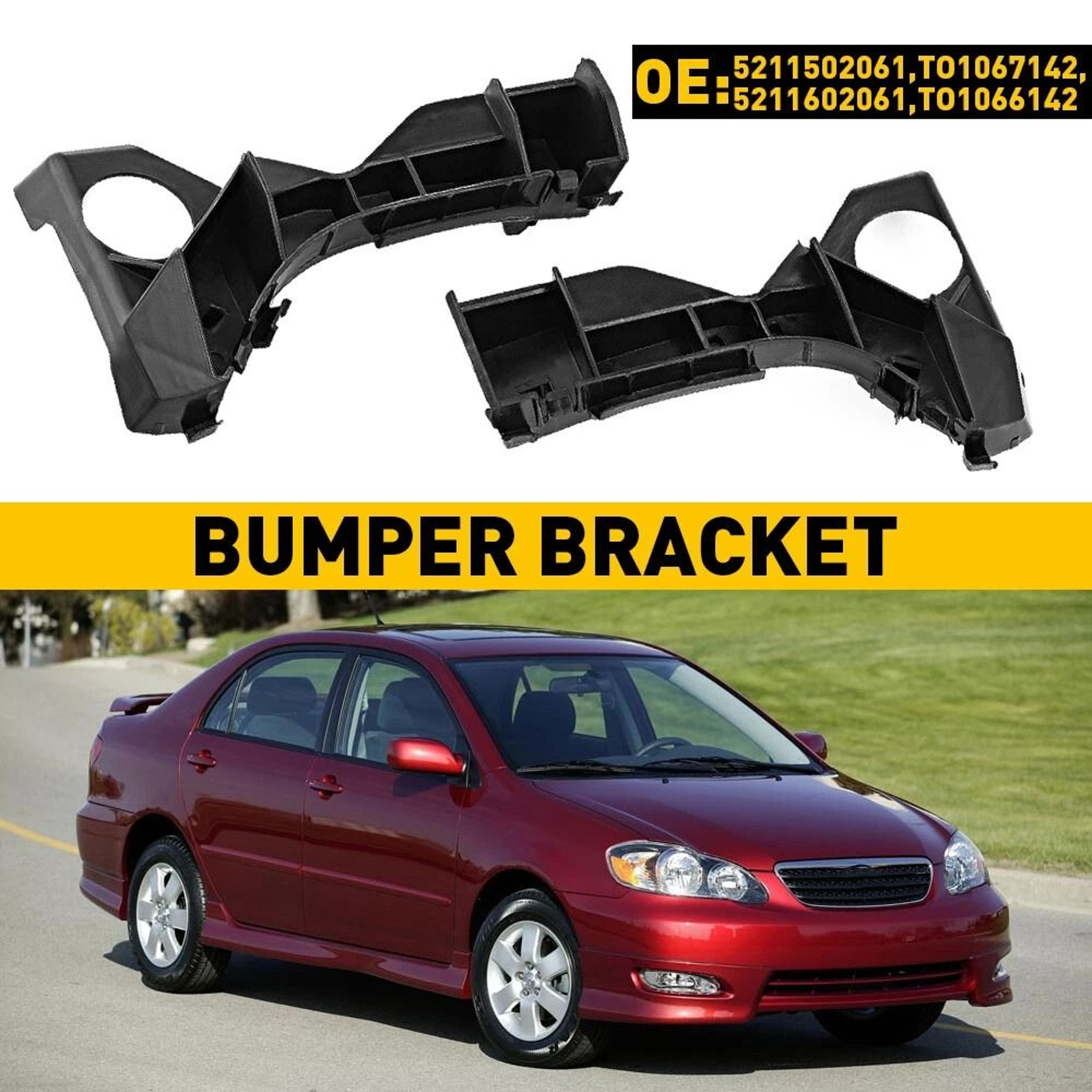 Front Left  Right Side Bumper Bracket Set Corrosion Resistant Durable ABS 0