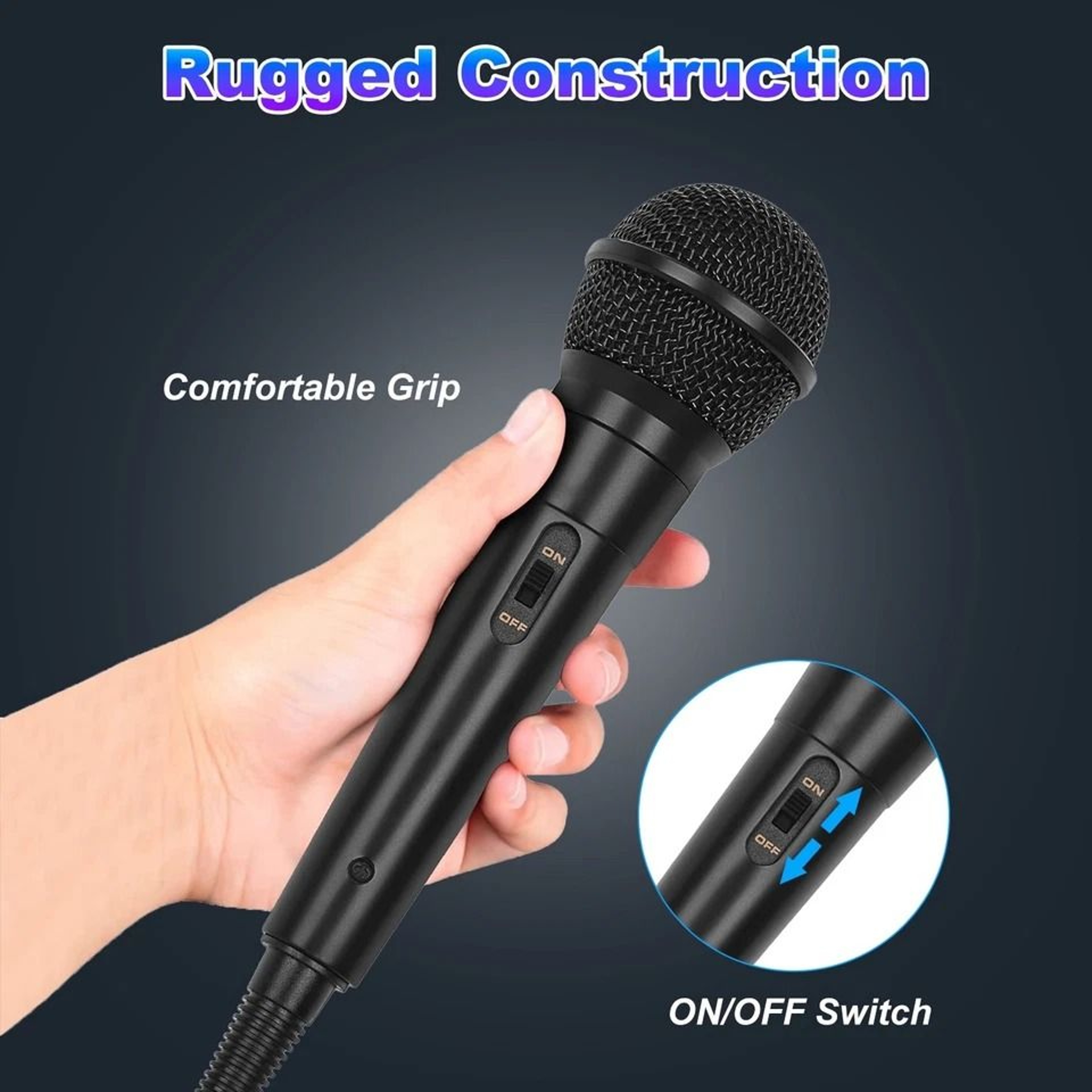 Cardioid Dynamic Wired Microphone Portable Vocal Mic For Singing Perfect For Live Performances 6