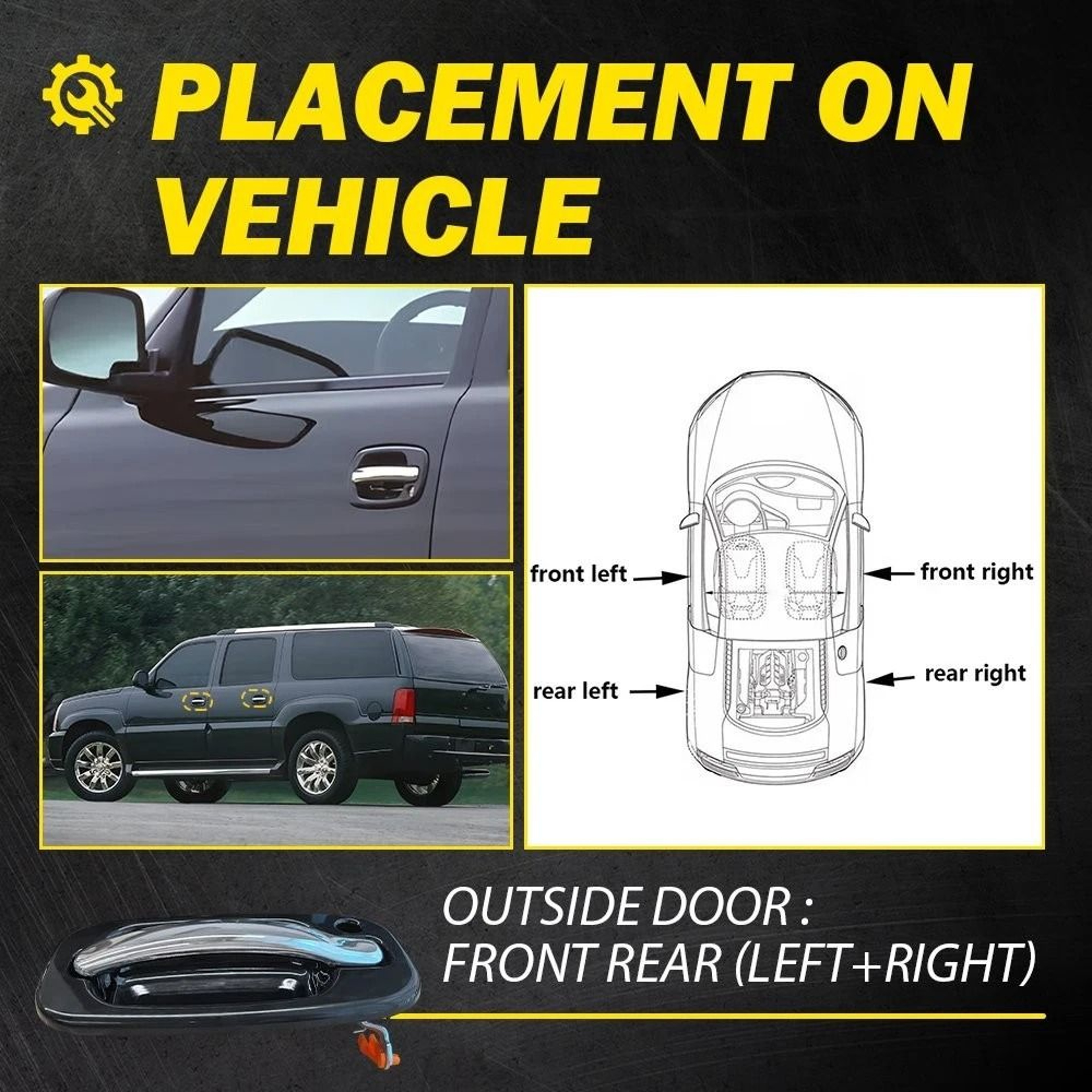 Durable Front Rear Outside Door Handles Set Simple Installation Quality Replacement Parts 5