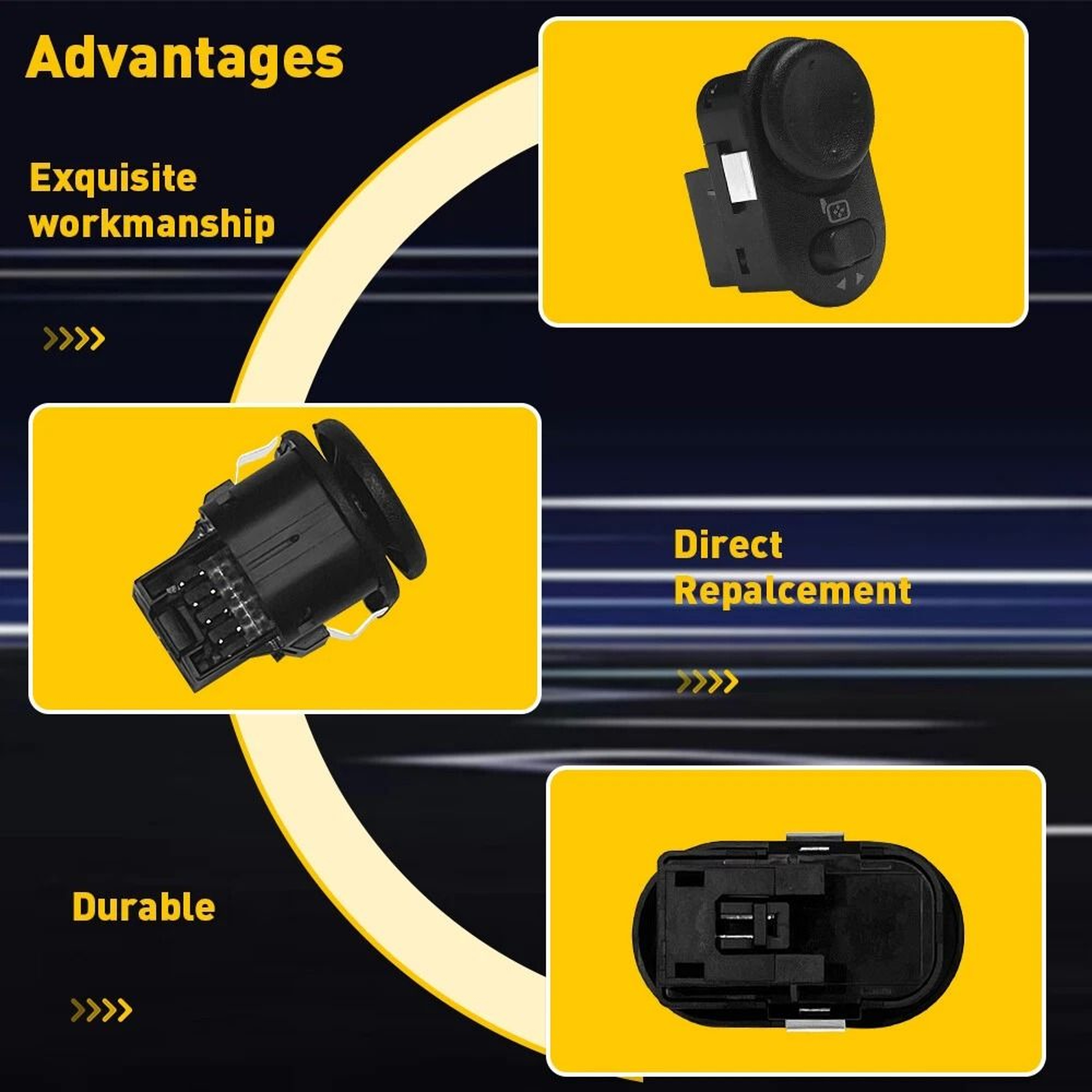 Left Power Mirror Control Switch For LH Driver Side  Durable Replacement 4