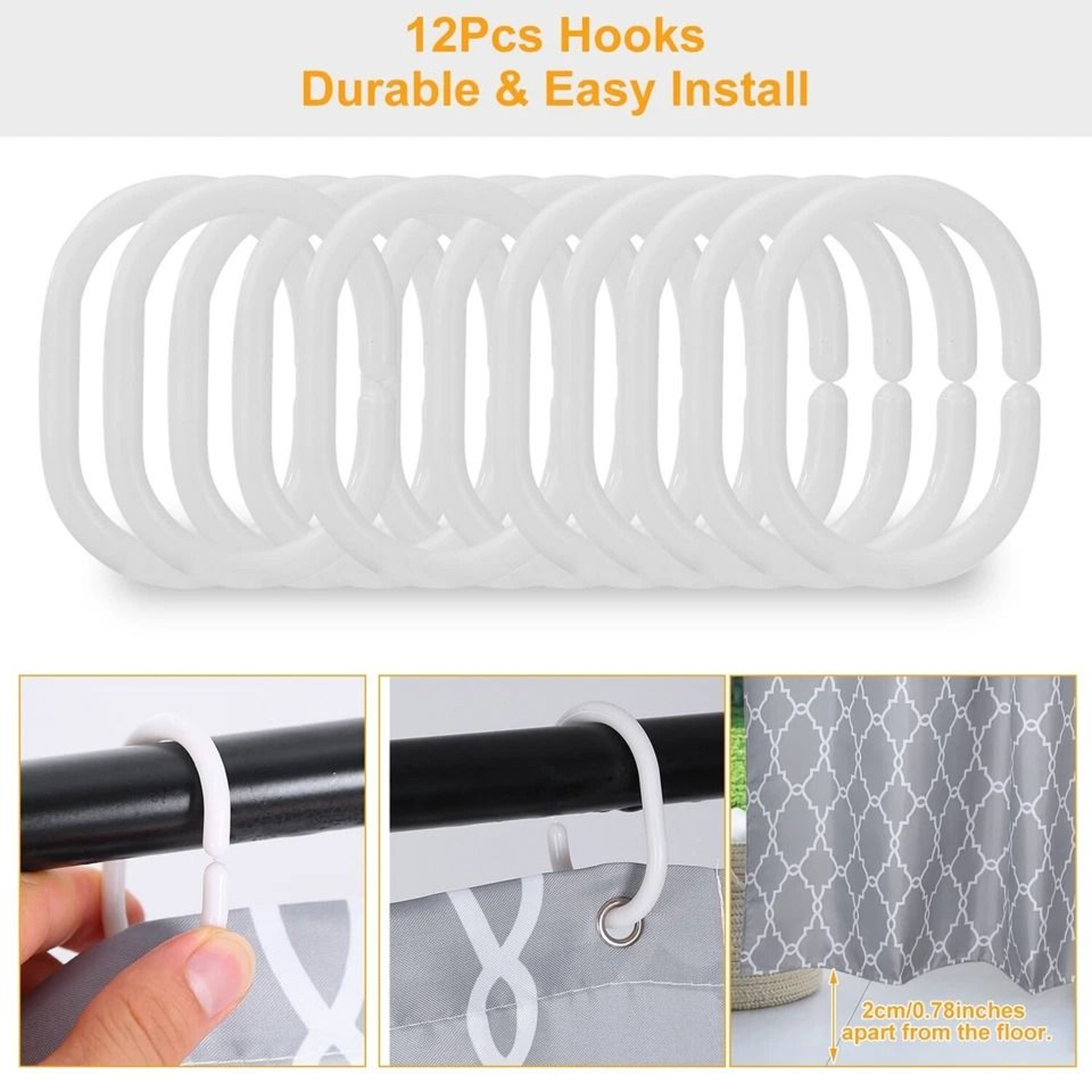 Polyester Shower Curtain Waterproof Bathroom Drapes MildewResistant With EcoFriendly Material 2