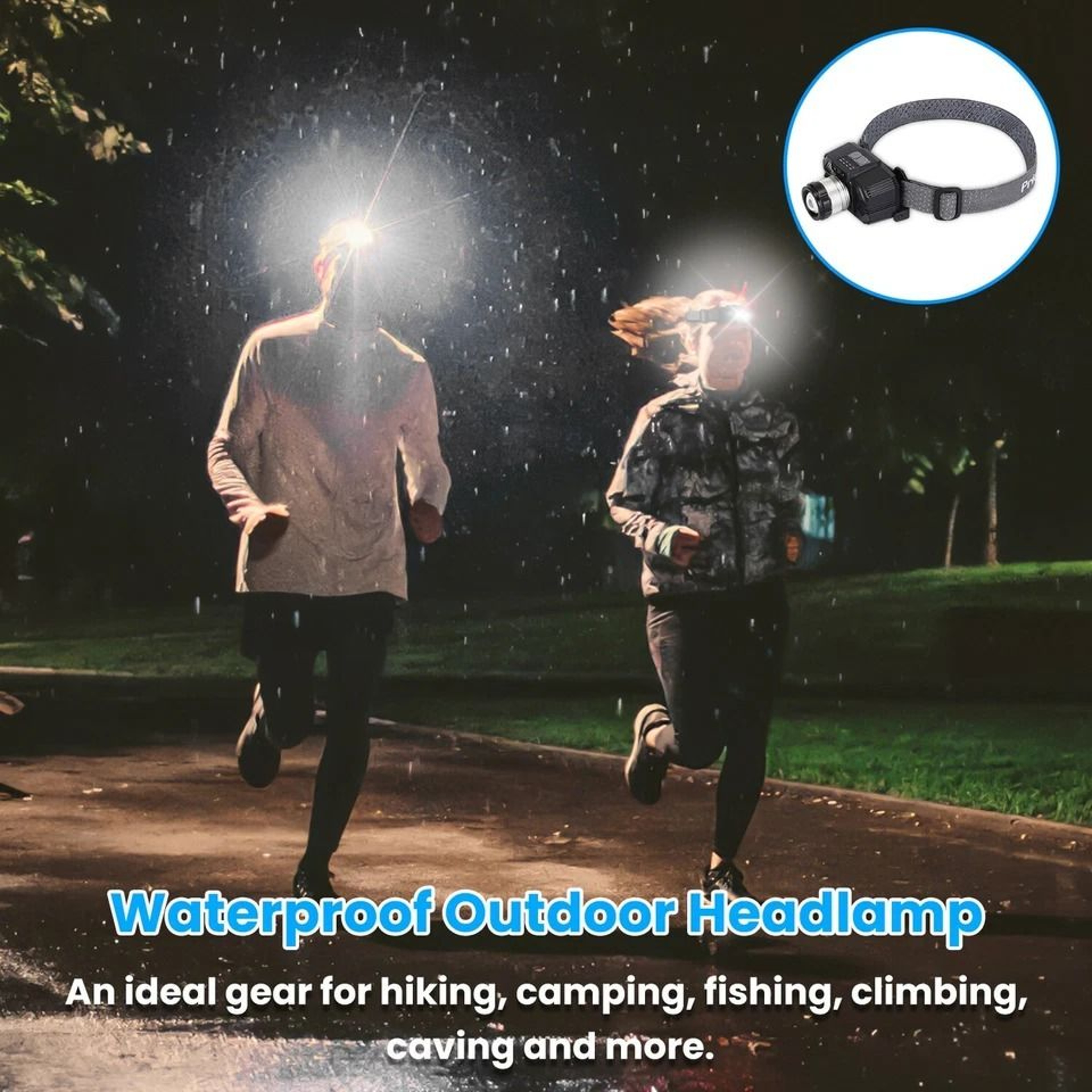 Motion Sensor Activated LED Headlamp Adjustable And Waterproof Lighting Modes Zoom Function 10
