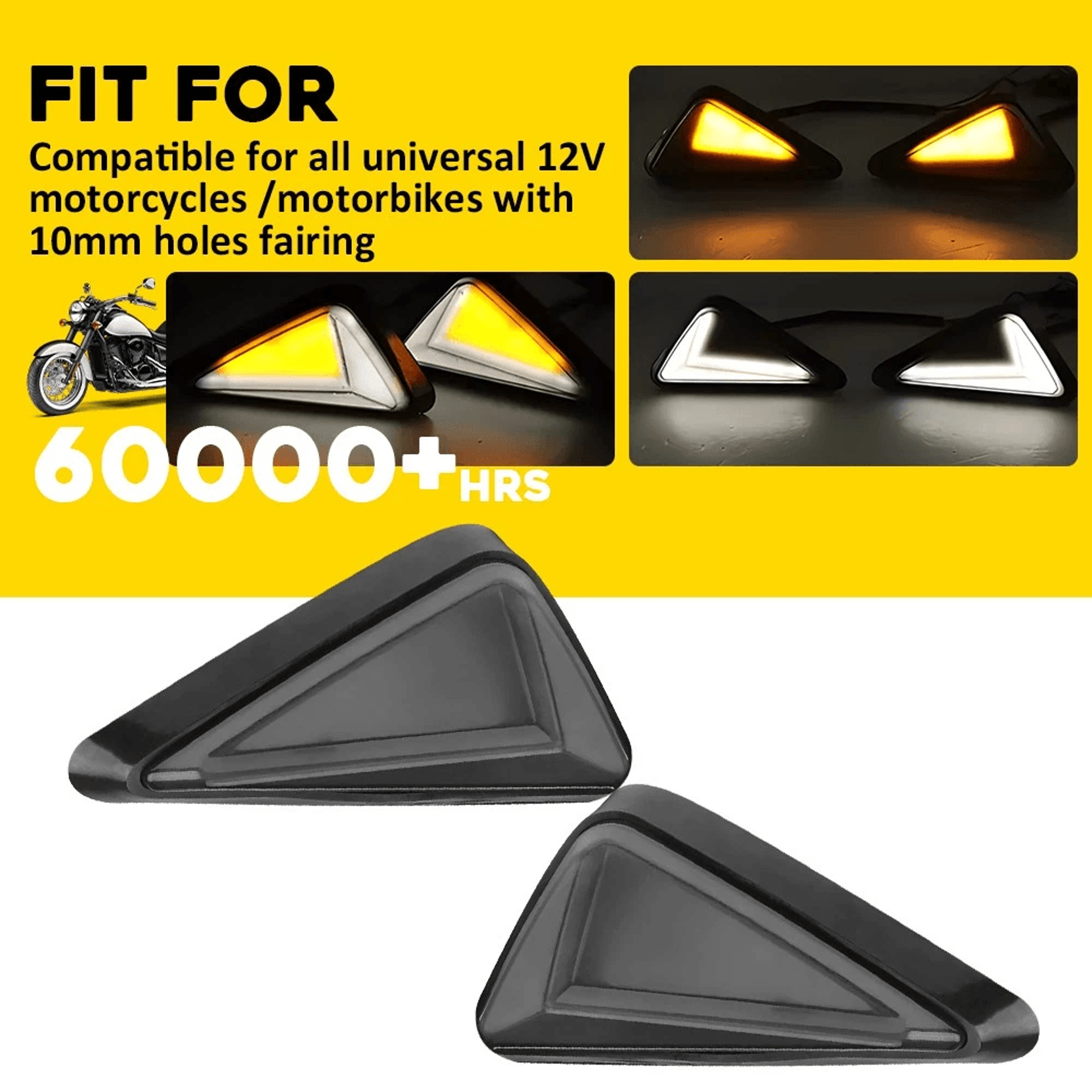 High Brightness LED Flush Mount Turn Signal Lights Waterproof Easy Installation For Motorcycles 10