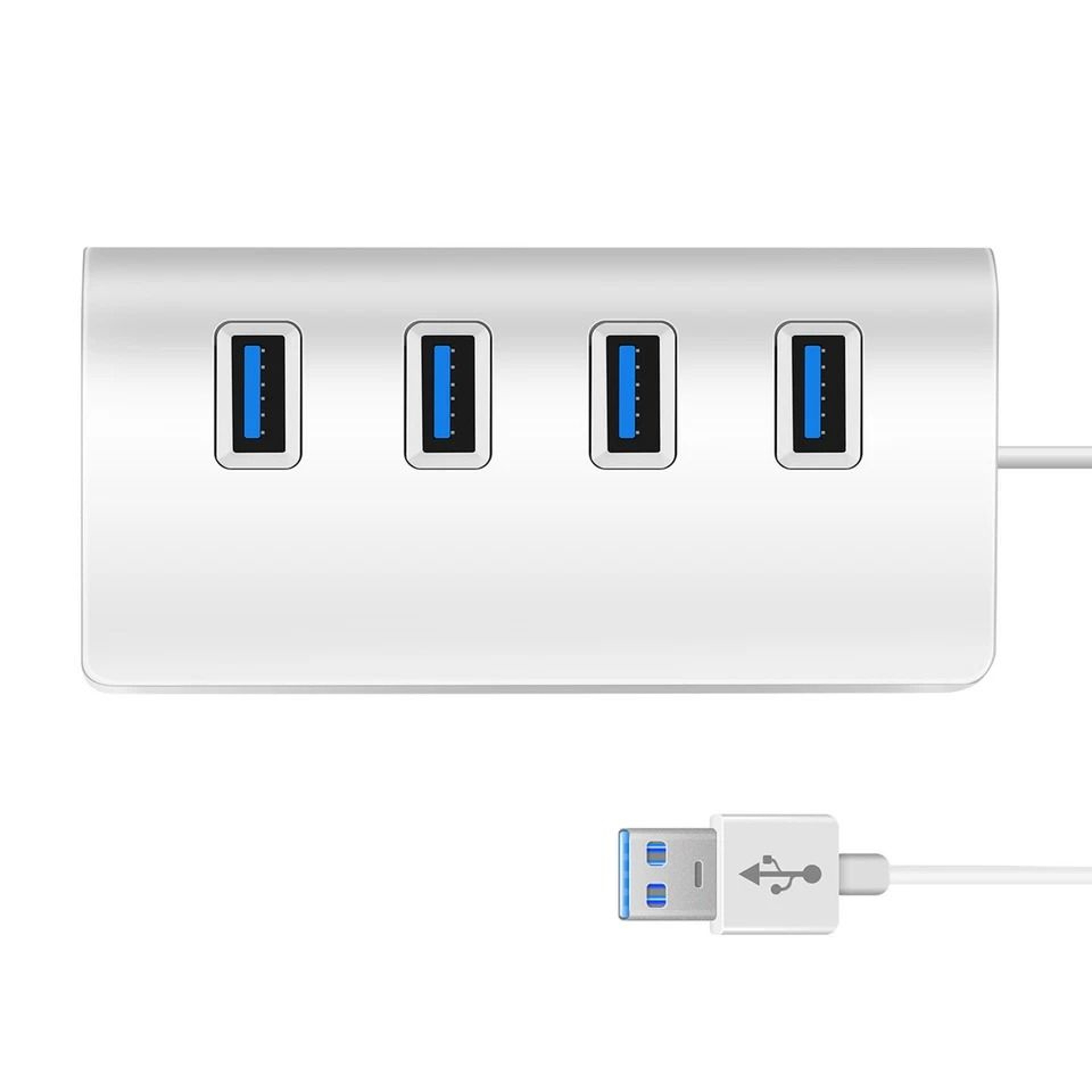 Portable USB Hub HighSpeed Data Transfer Aluminum Alloy Charging Hub For Windows PC Mac 3
