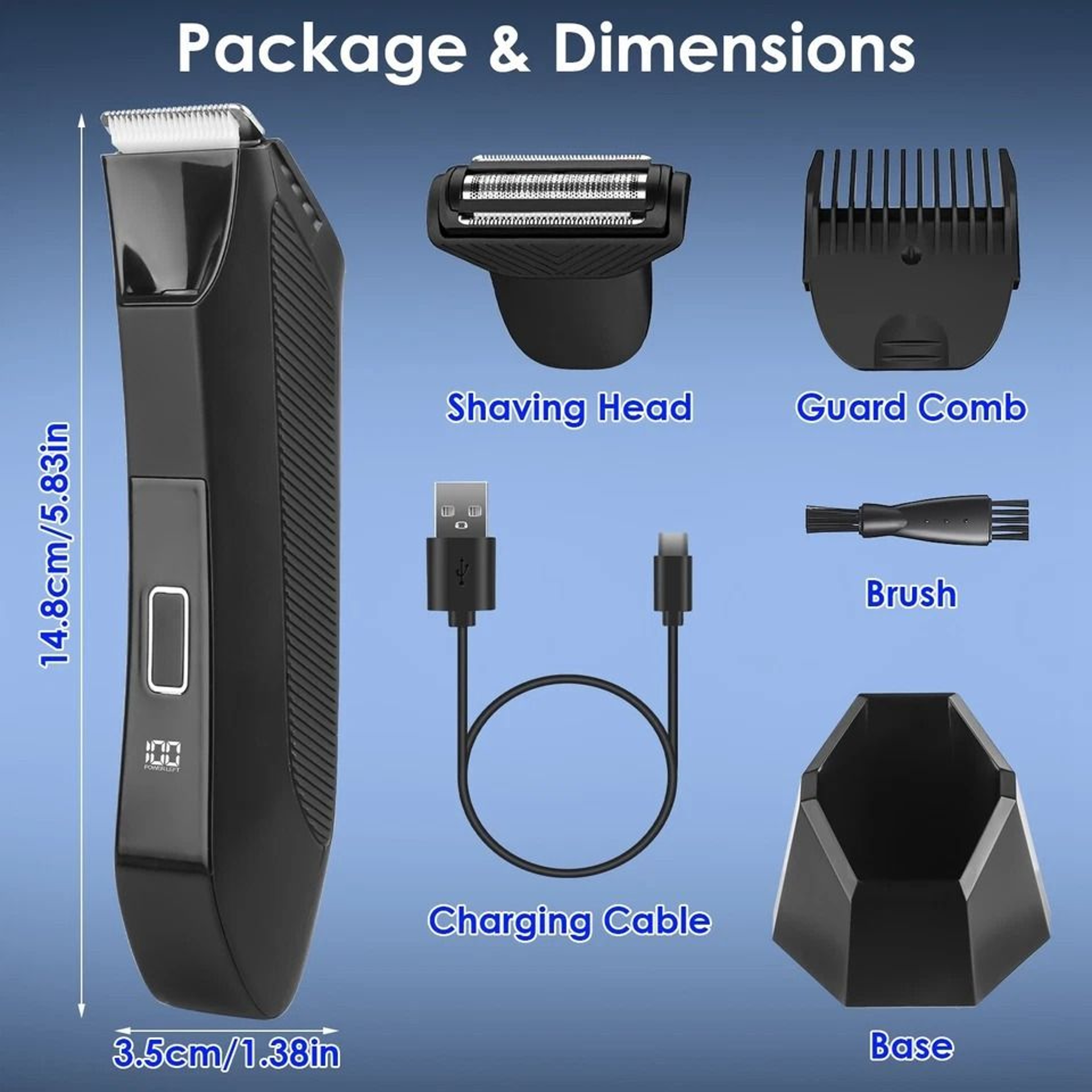Waterproof Electric Body Trimmer Cordless Beard Shaver Groin  Pubic Hair Grooming For Men Rechargea 11