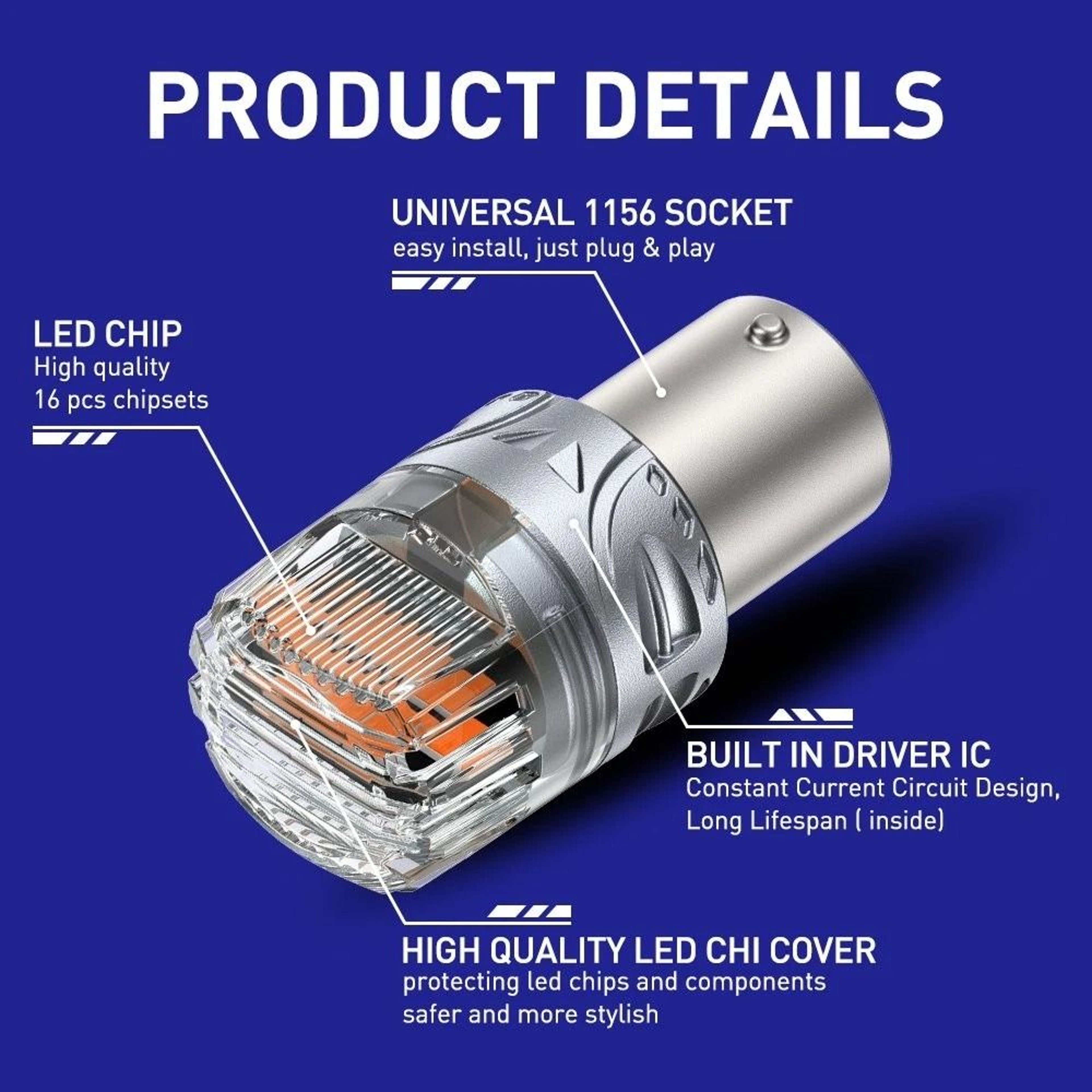 High Power Amber Turn Signal Blinker Indicator Light Bulbs 2
