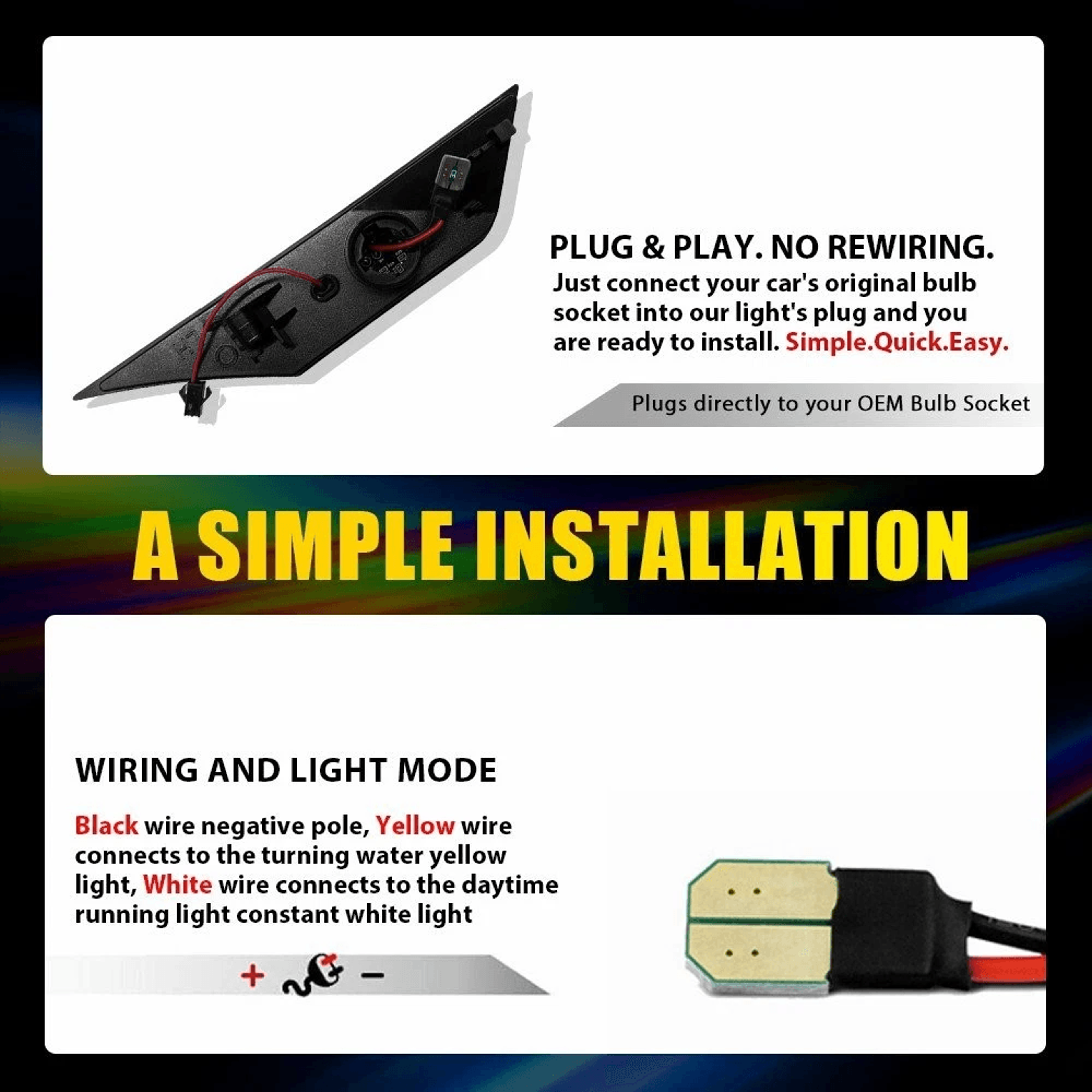 Coupe Clear Lens LED Side Marker Light High Brightness Waterproof EnergySaving 7