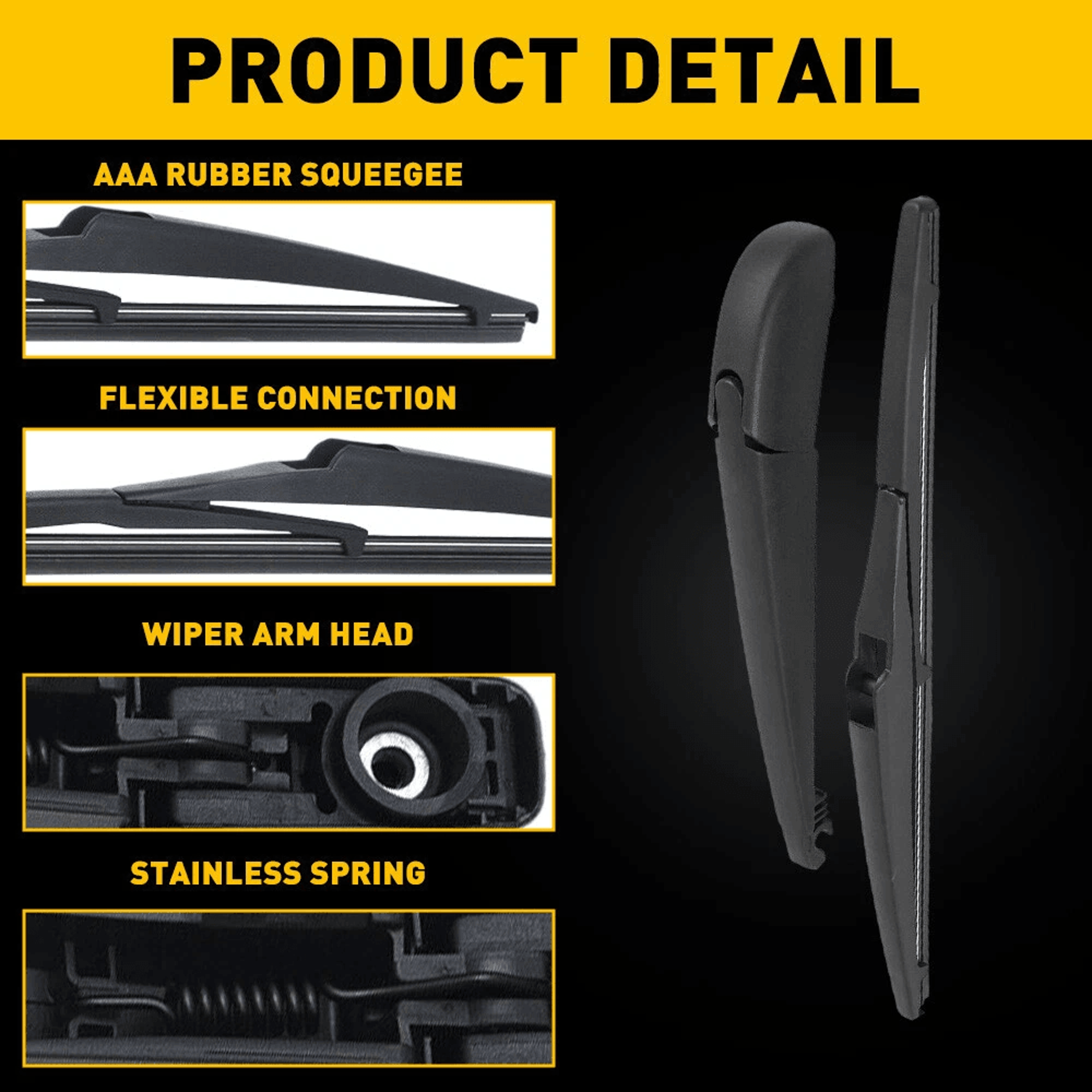 NEW Rear Wiper Blade Perfect Fit For Vehicles LongLife Natural Rubber Blades 5