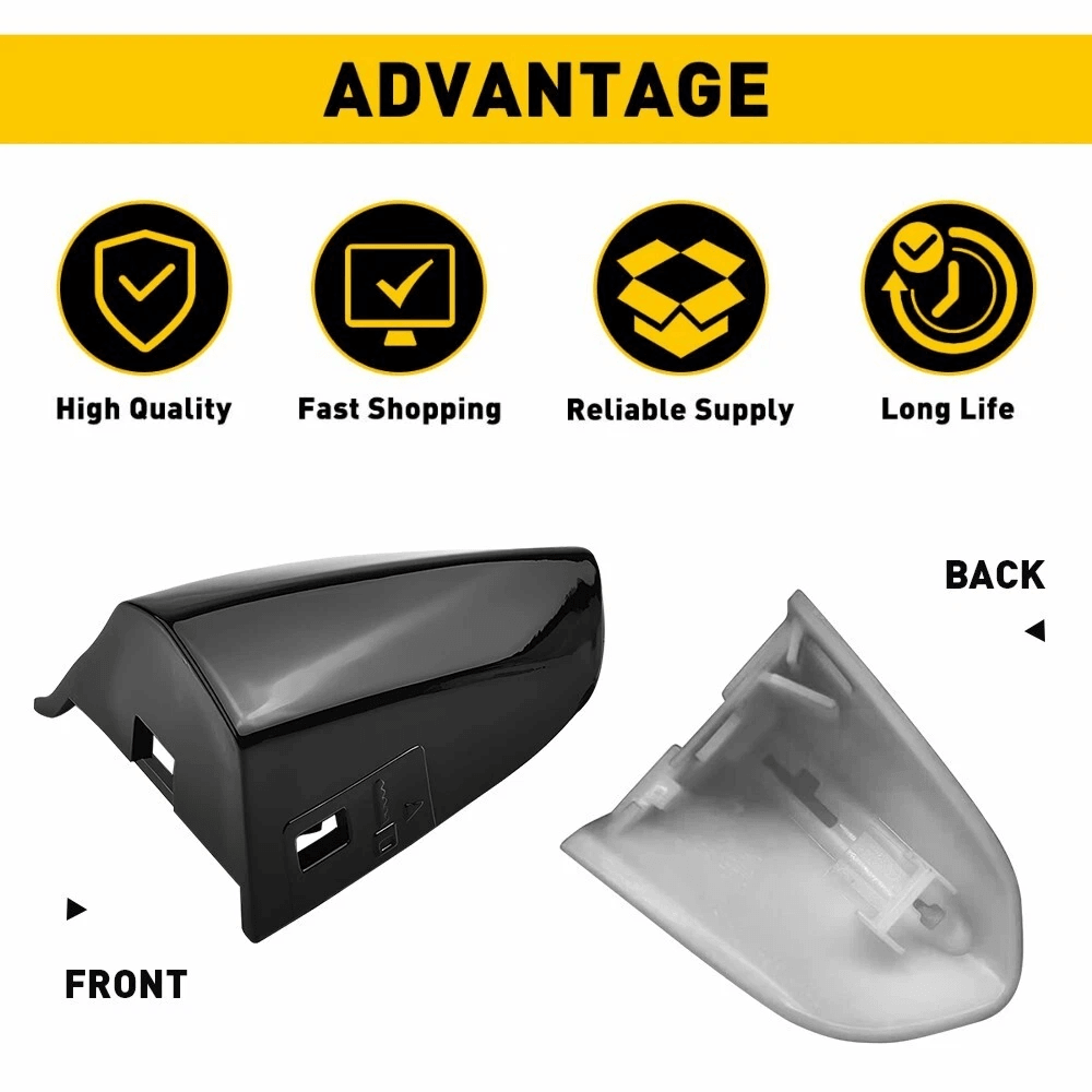 Cover Bezel PQ Driver Door Handle Trim Key Lock Cap Hole Cover Chrome Door Handle Bezel 8