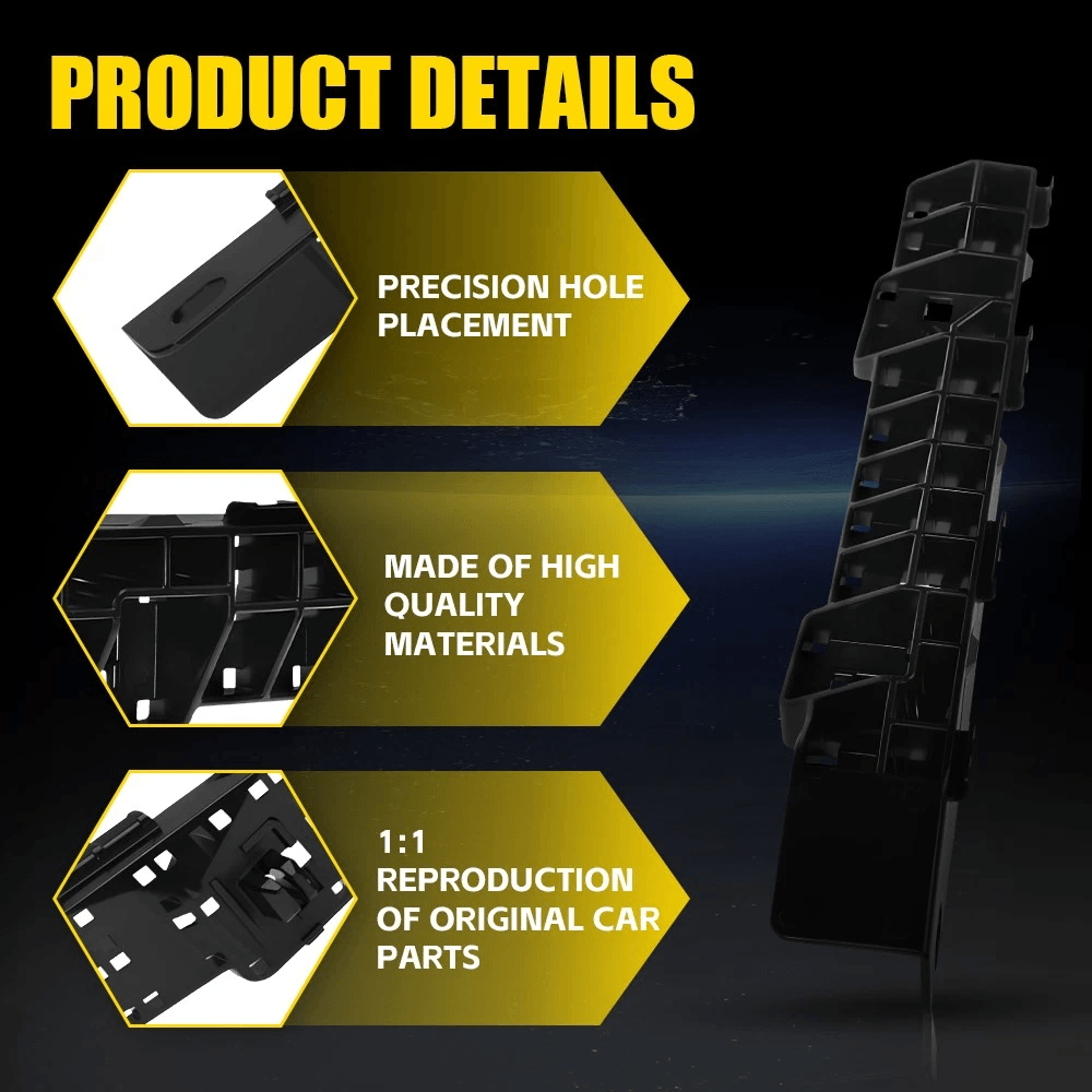 Front Bumper Bracket Pair Passenger  Driver Side Durable Car Cover Support 2