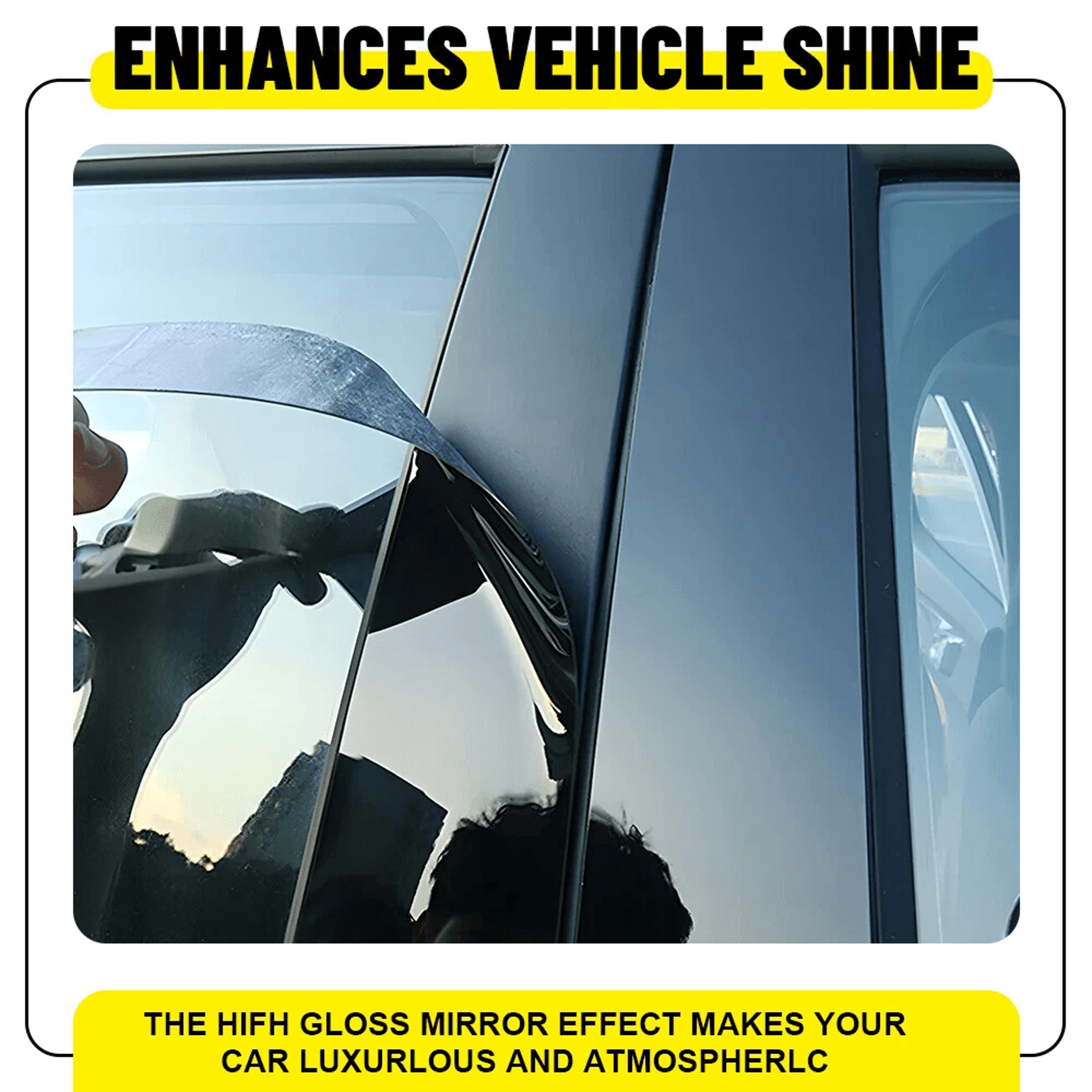 Gloss Black Door Window Trim Cover Pillar Posts 3