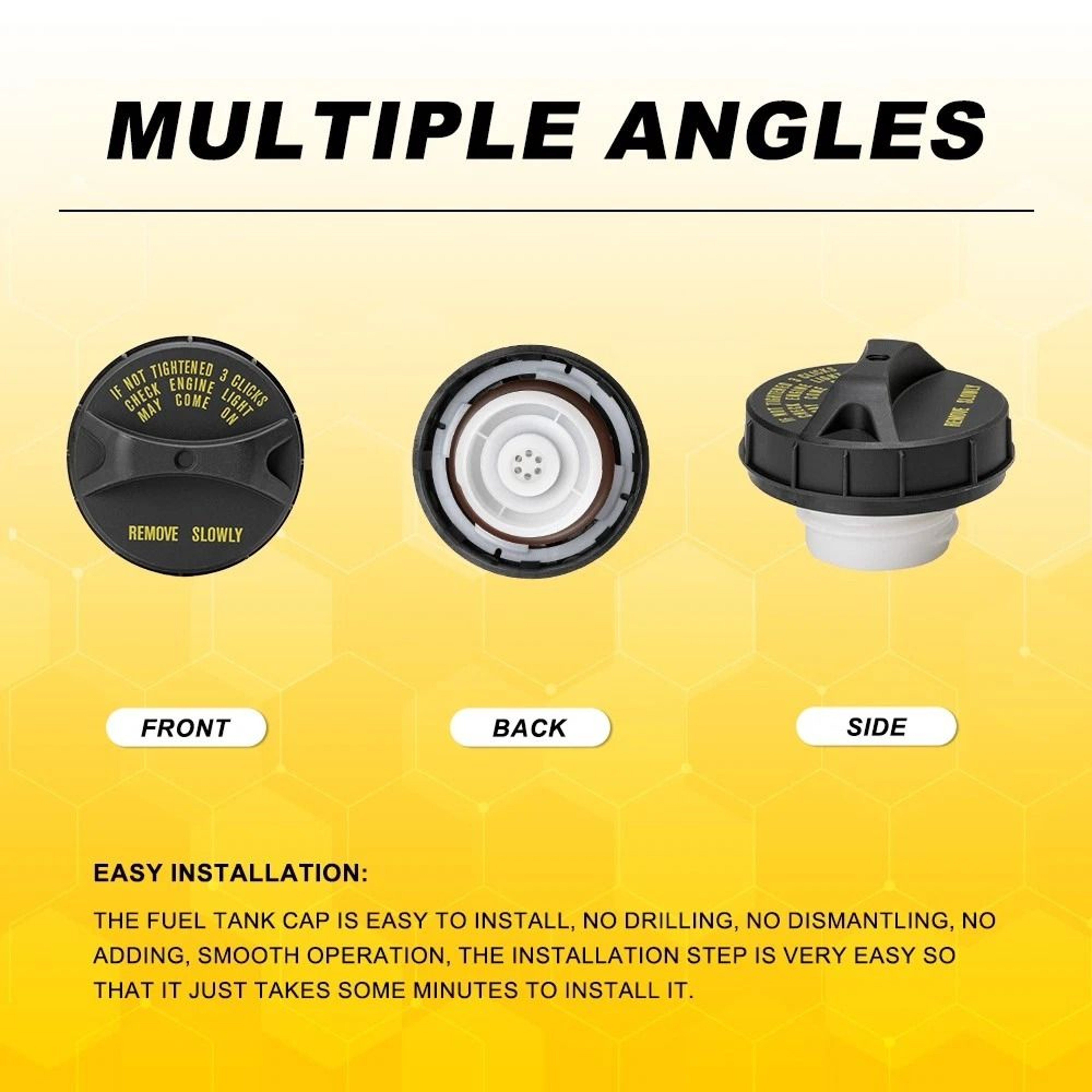 Fuel Cap Gas Sealing Replacement Durable ABS Plastic Filler Cap For Cars 4