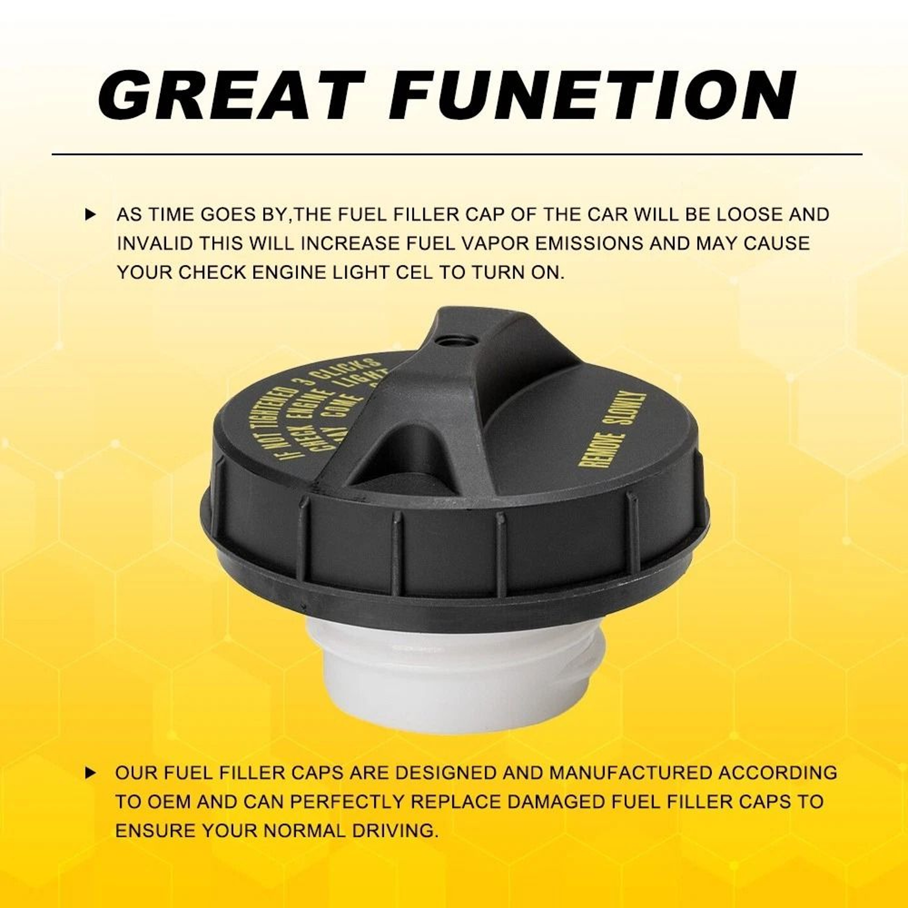 Fuel Cap Gas Sealing Replacement Durable ABS Plastic Filler Cap For Cars 6