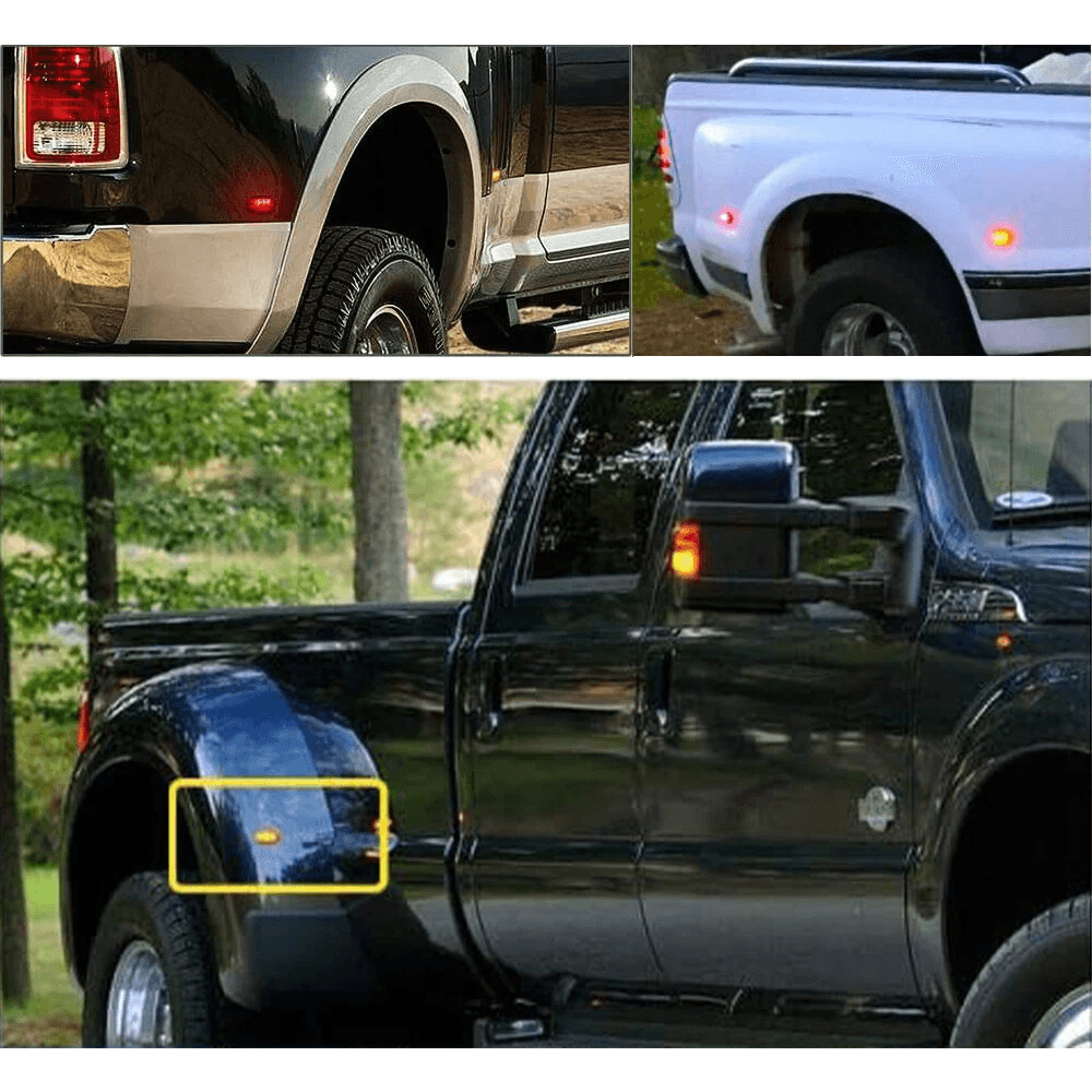 Dually Bed LED Light Kit Smoke LED Side Fender Marker Lights Amber And Red 8