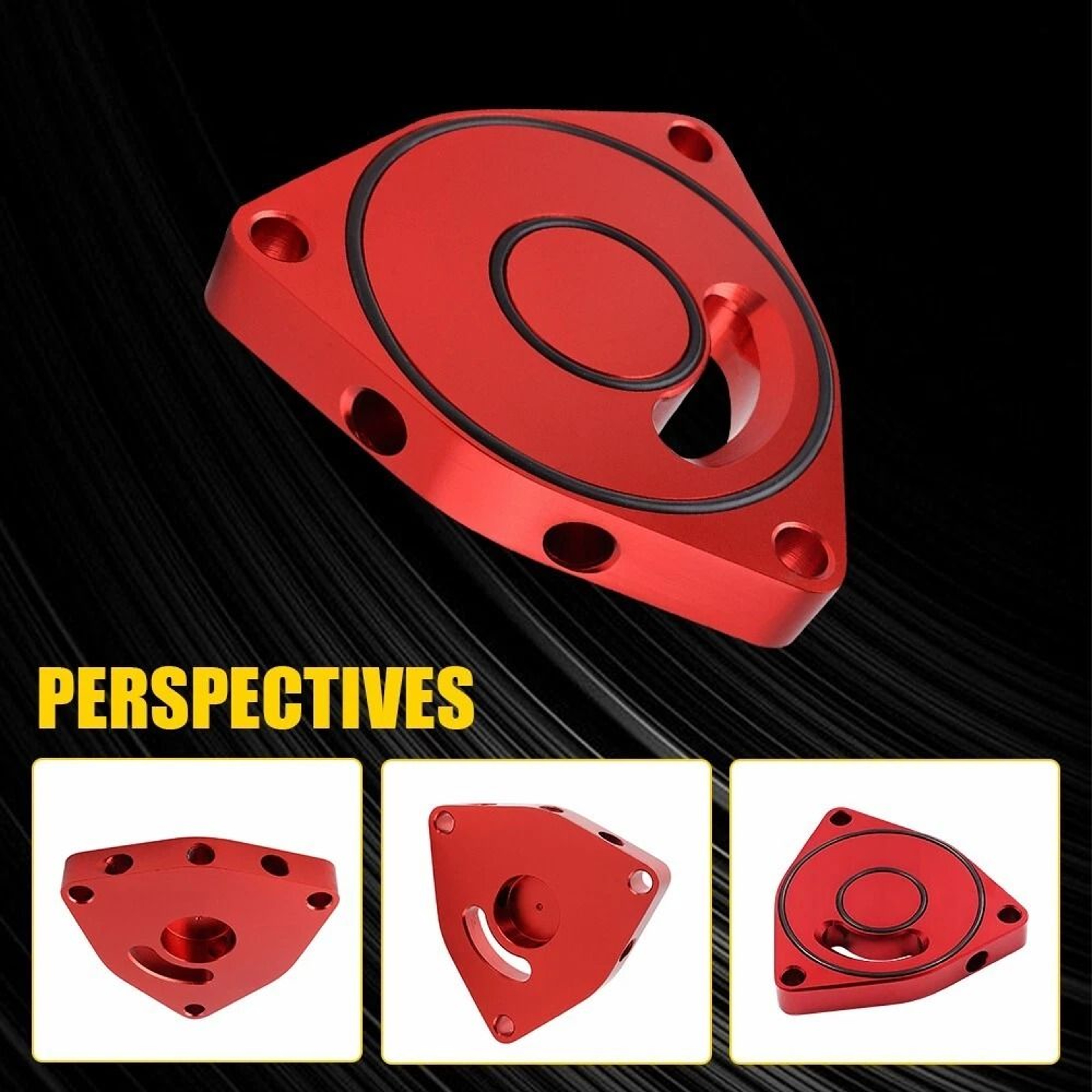HighPerformance Turbo Blow Off Valve Spacer Red BOV Plate CNCMachined Aircraft Aluminum Coupe Bille 4