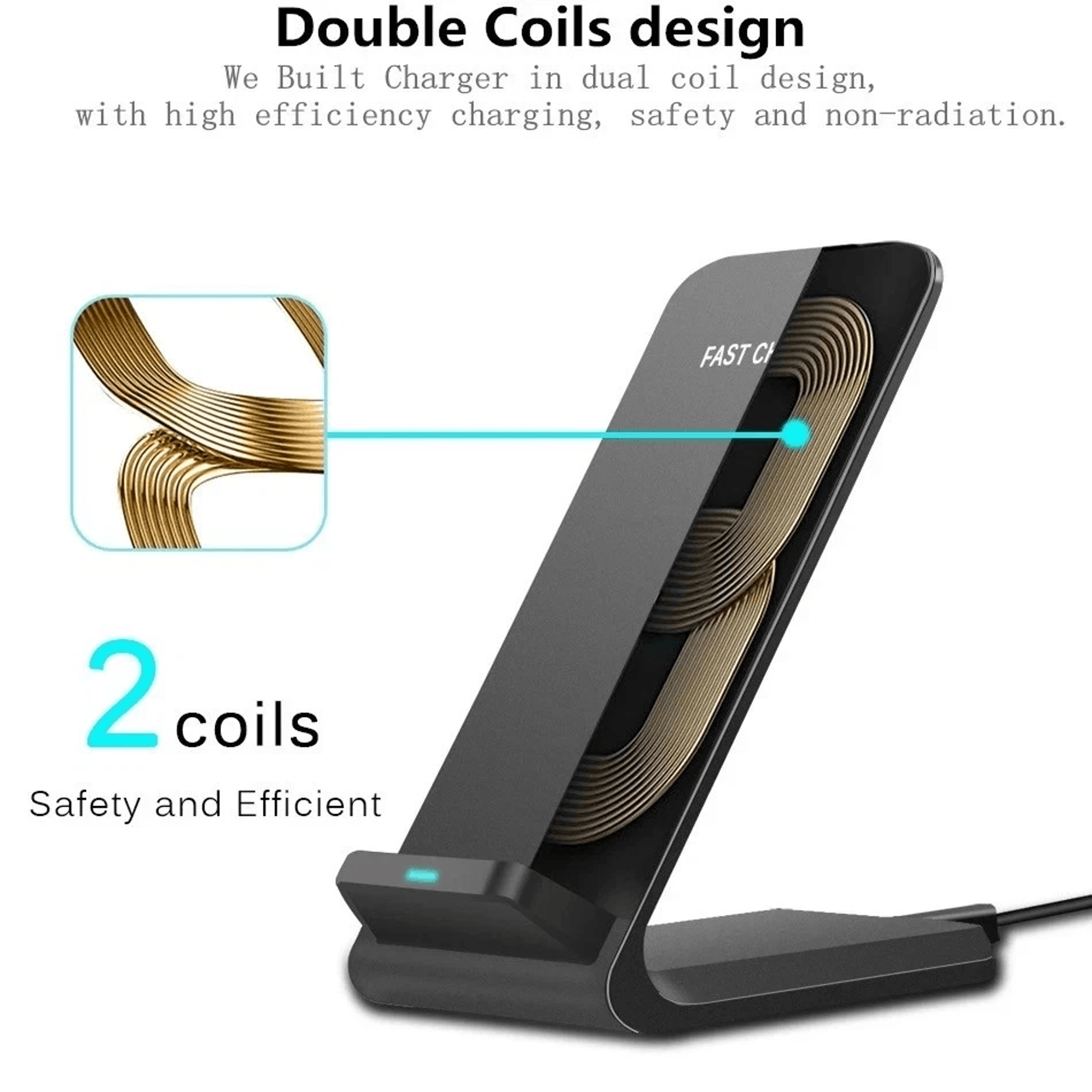 Charging Stand Dock Wireless Fast Charger For IPhone Samsung Galaxy Mobile Phones 1
