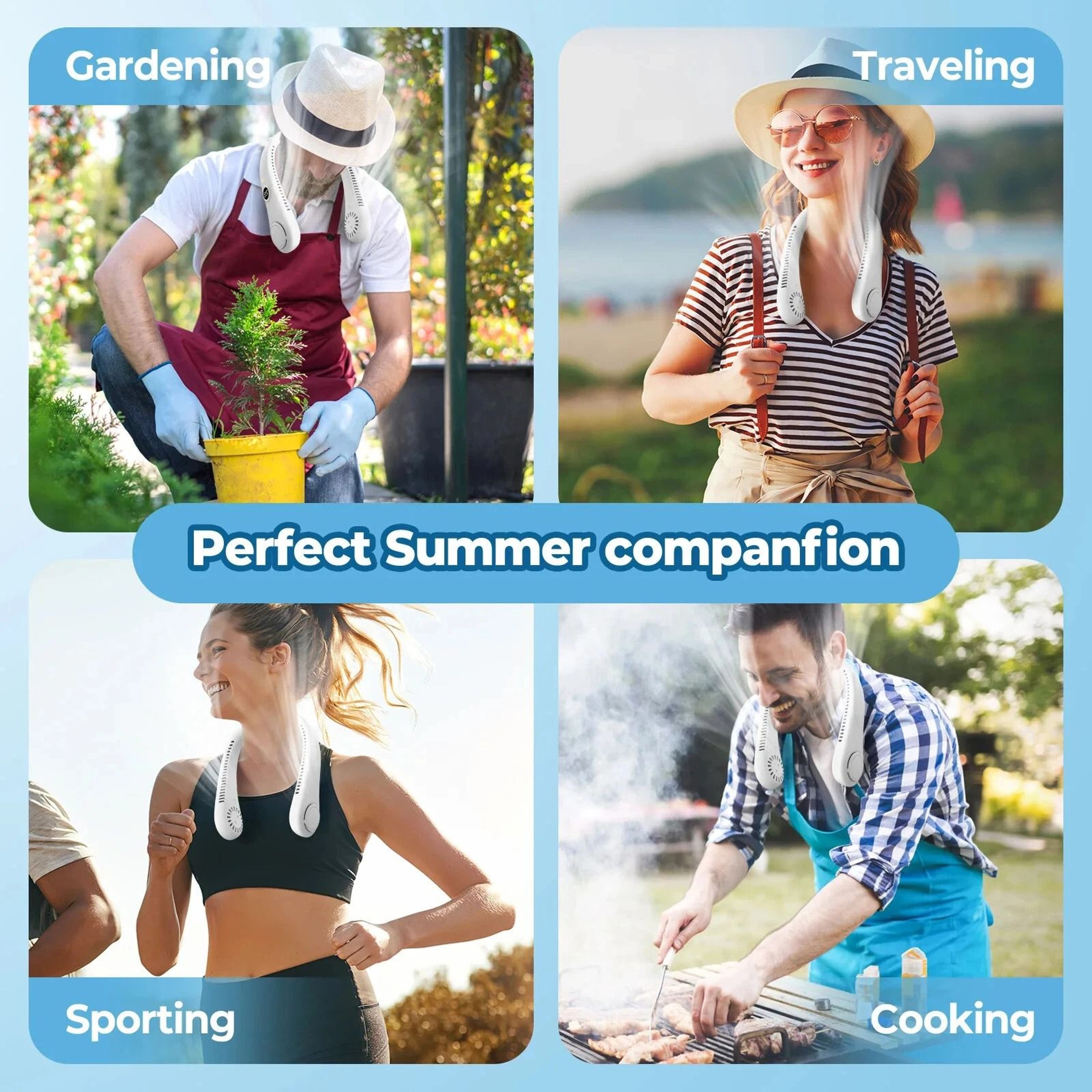 Neck Fan Cooling Air USB Portable Hanging Little Electric Air Cooler 4