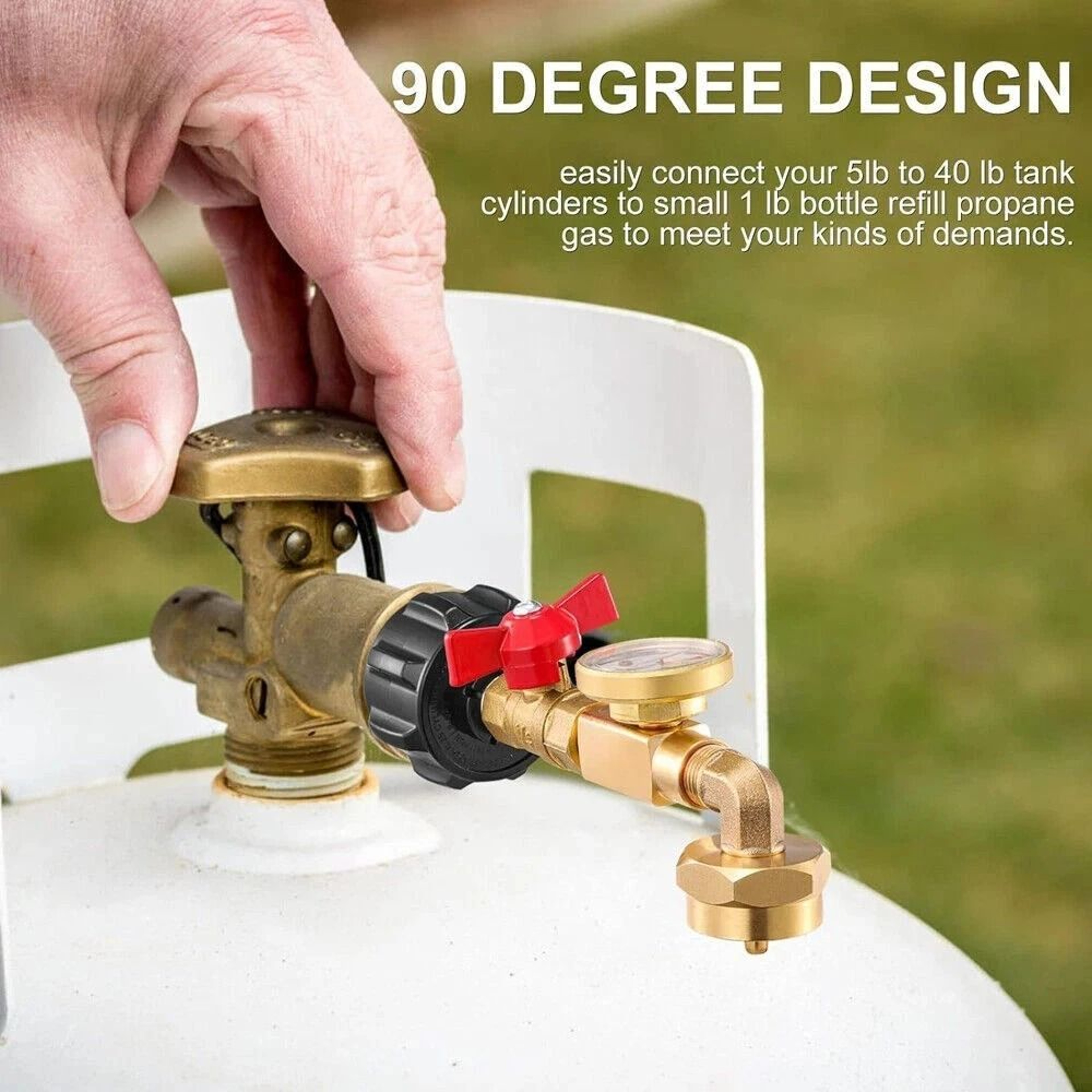 Tank Propane Refill Adapter Adapter With Gauge And ON Off Control Valve 3