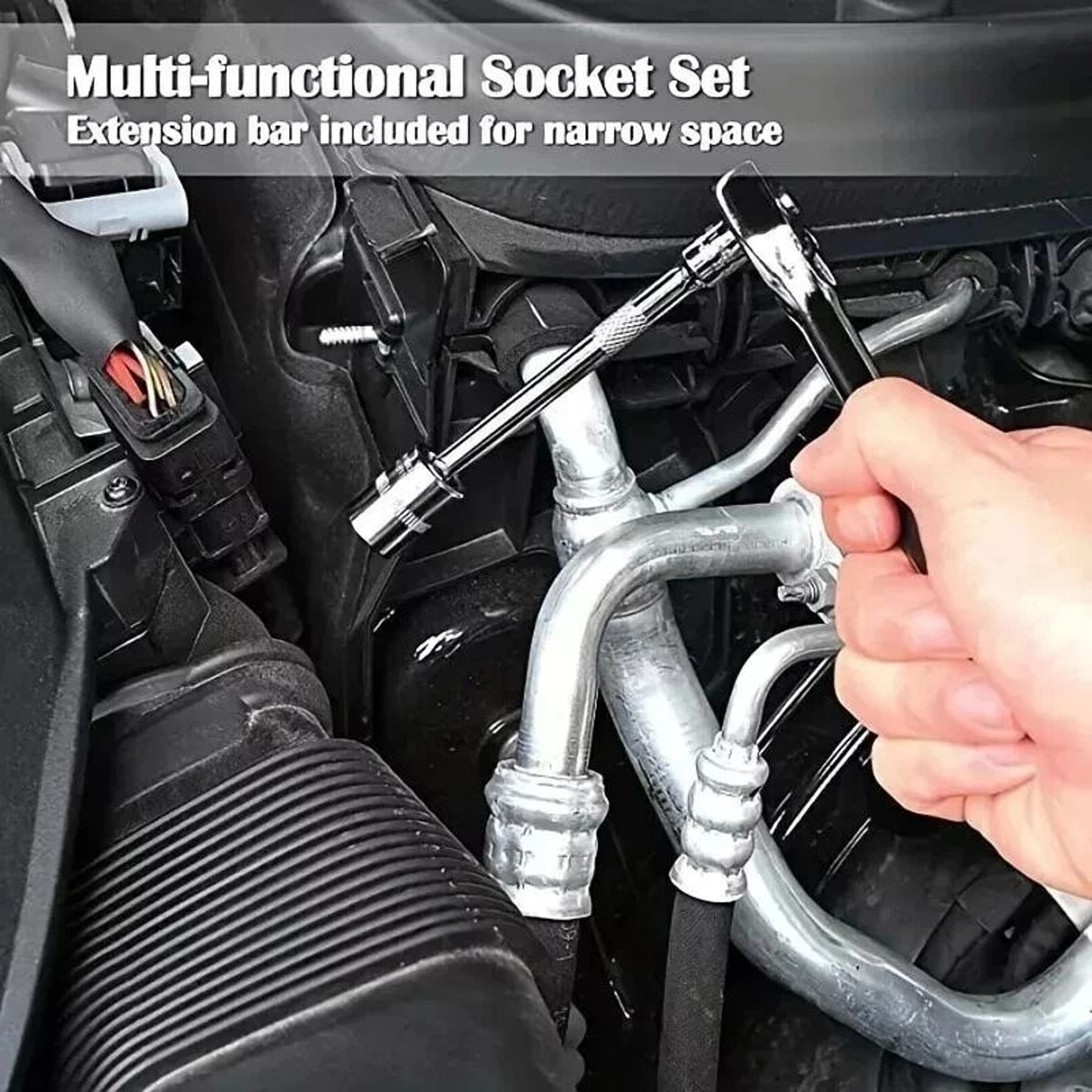 Drive Ratchet Socket Wrench Set Metric Kit For Garage Car Repair Tool And DIY Maintenance 4