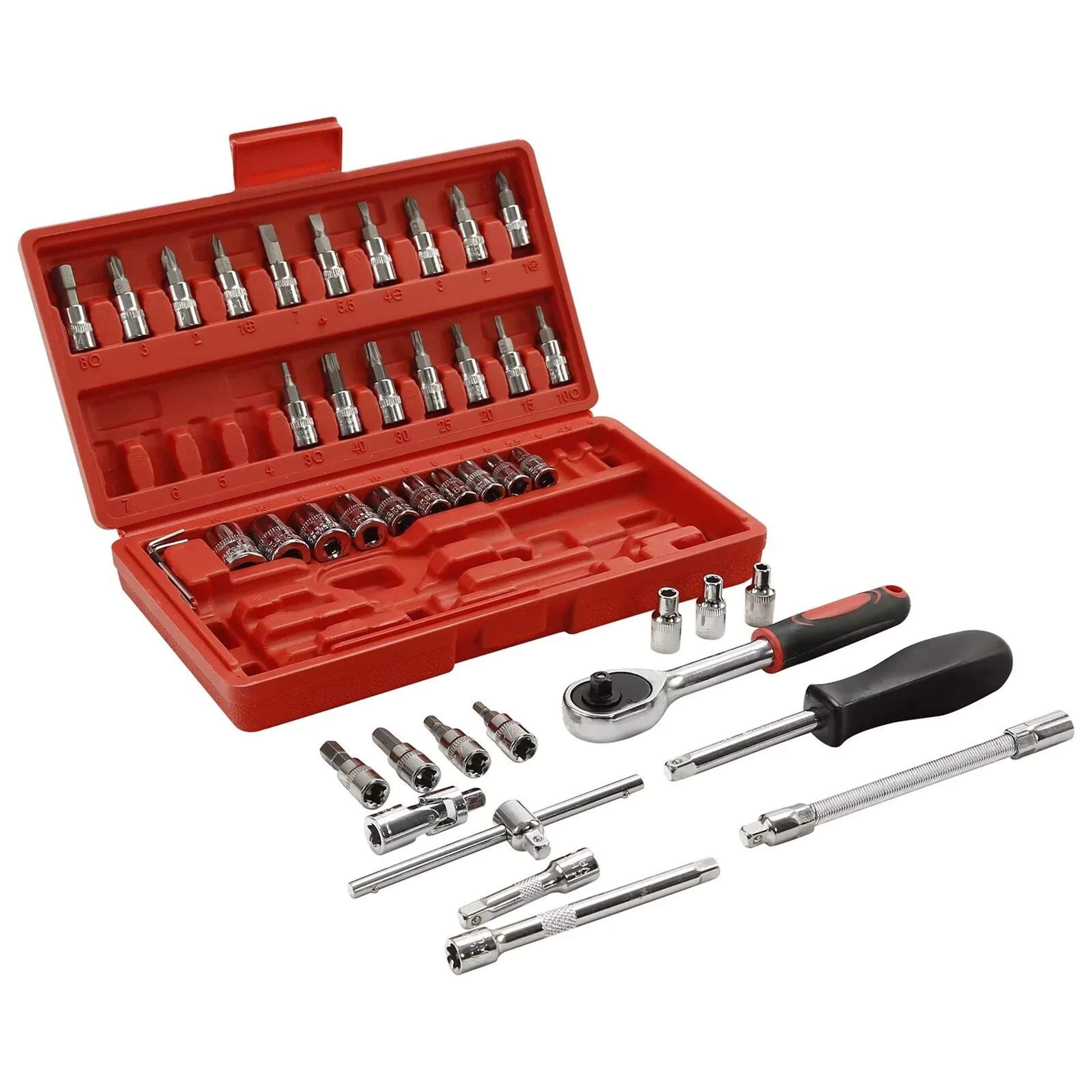 Drive Ratchet Socket Wrench Set Metric Kit For Garage Car Repair Tool And DIY Maintenance 10