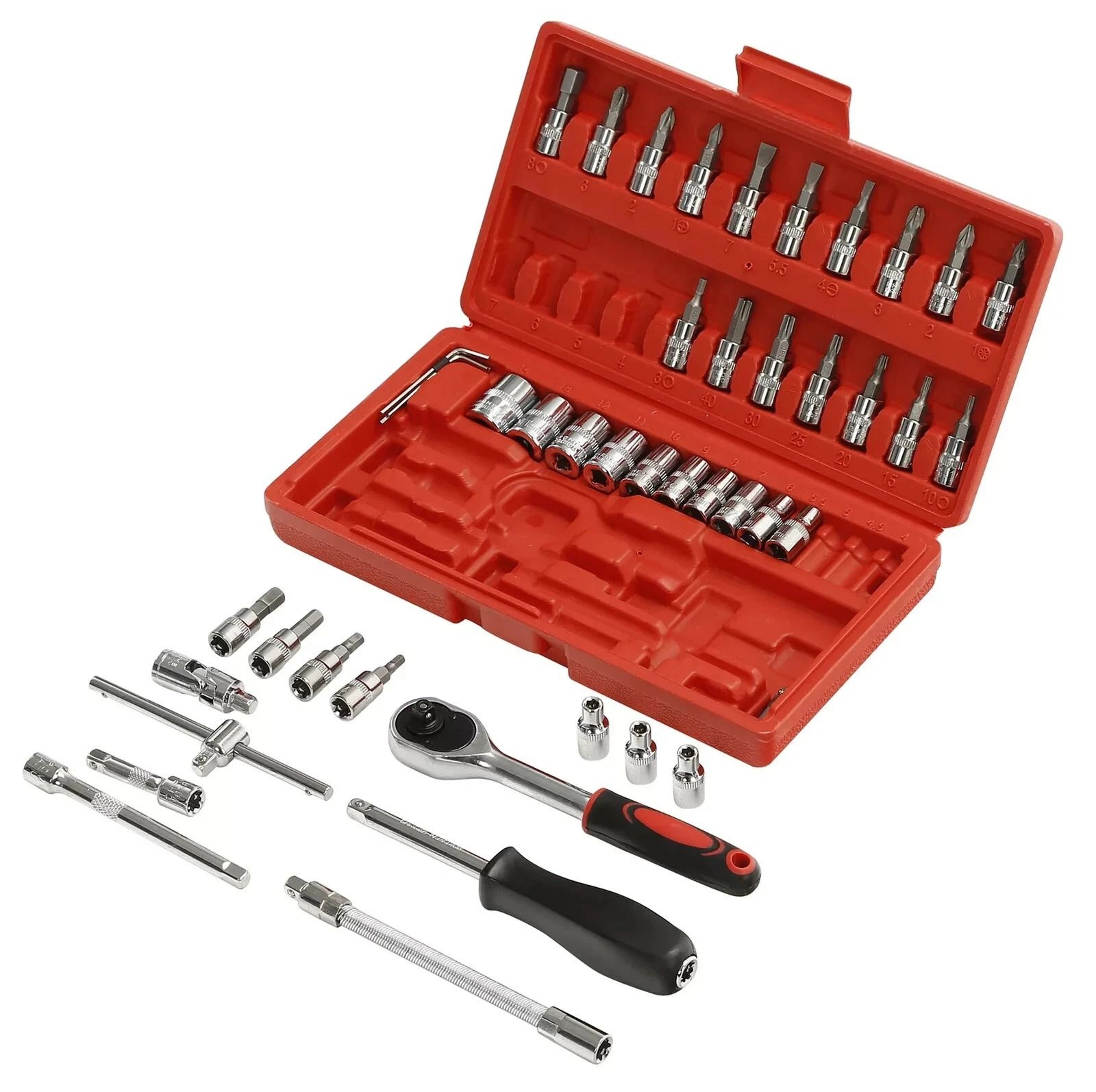 Drive Ratchet Socket Wrench Set Metric Kit For Garage Car Repair Tool And DIY Maintenance 13