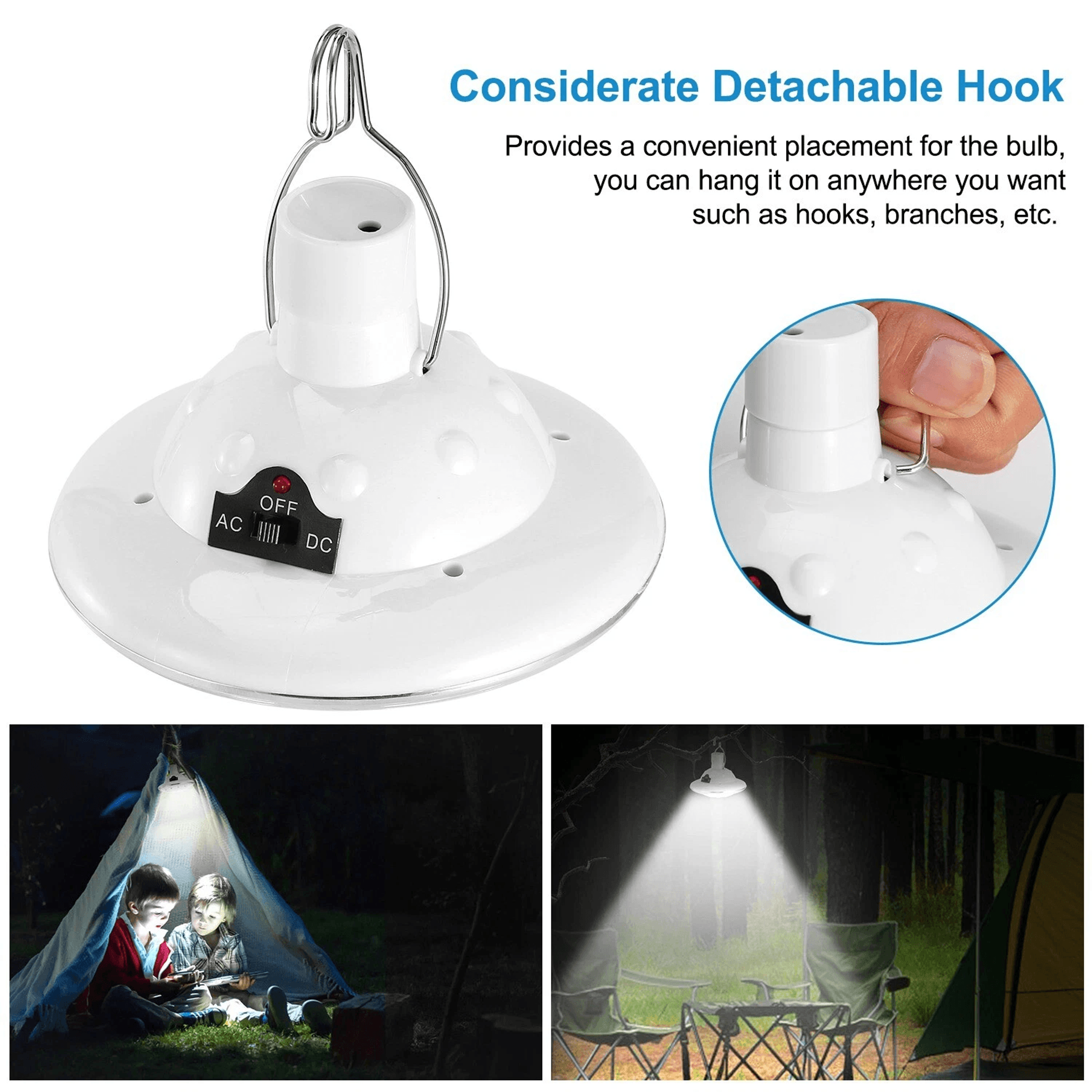 Rechargeable Solar Power LED Bulb Lantern Lamp Camping Tent Light Portable And Durable For Outdoor  2