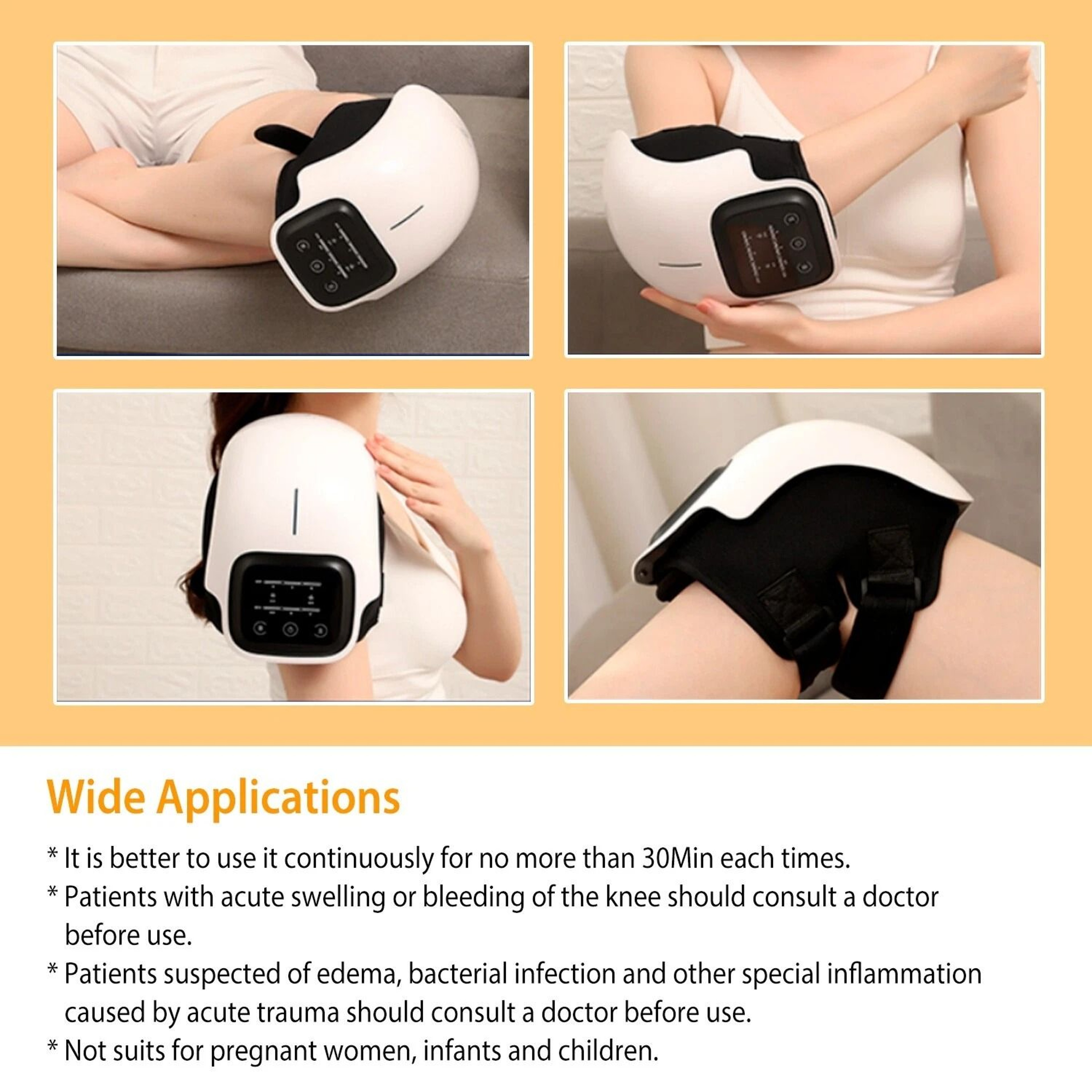 Electric Infrared Heat Knee Massage Air Pressure Vibration Massager For Pain Relief 4
