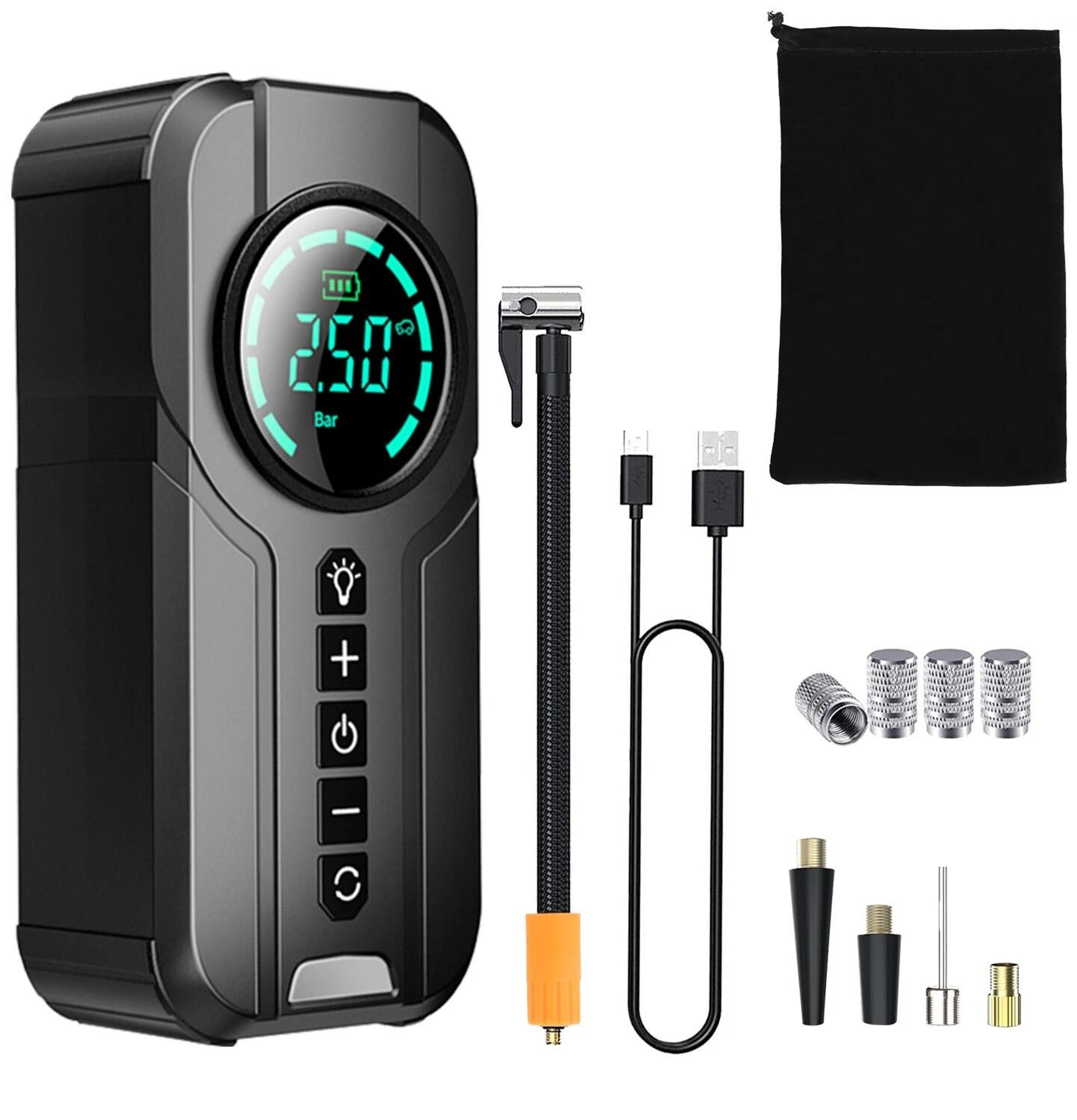 Portable Auto LCD Tire Inflator Electric Car Air Pump Compressor For Easy Tire Inflation 11