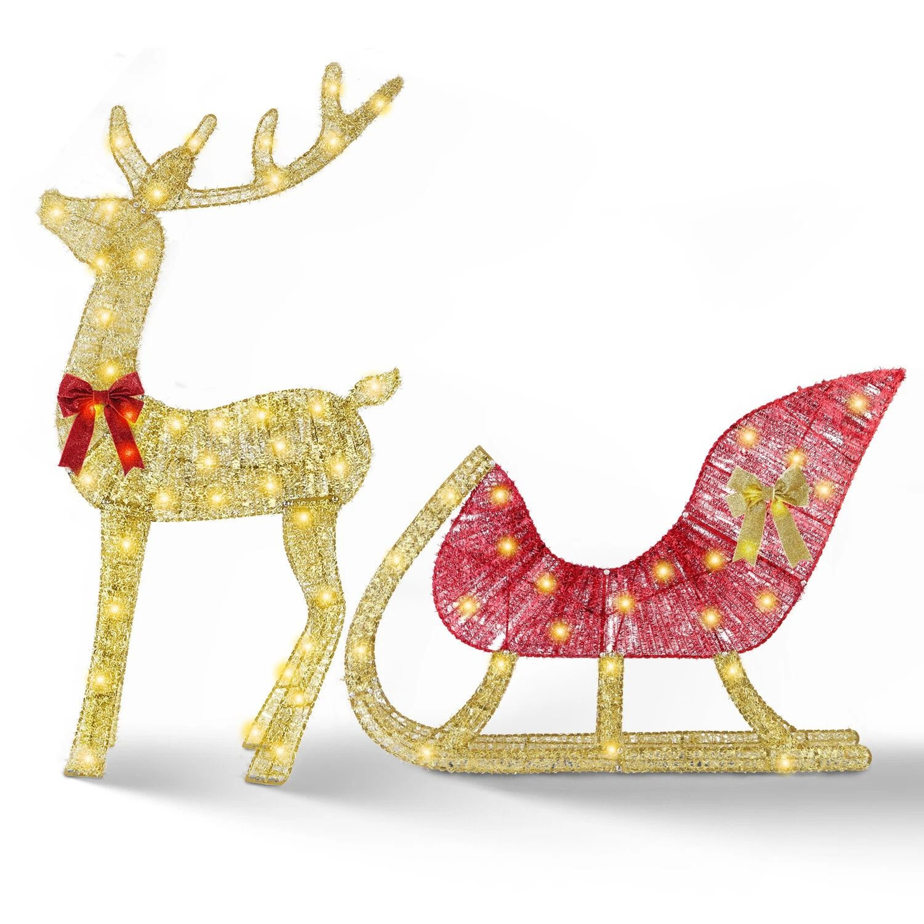 Xmas Christmas Gifts Christmas Reindeer  Sleigh Lighted Toys Holiday Decor Christmas Decor For Home 10
