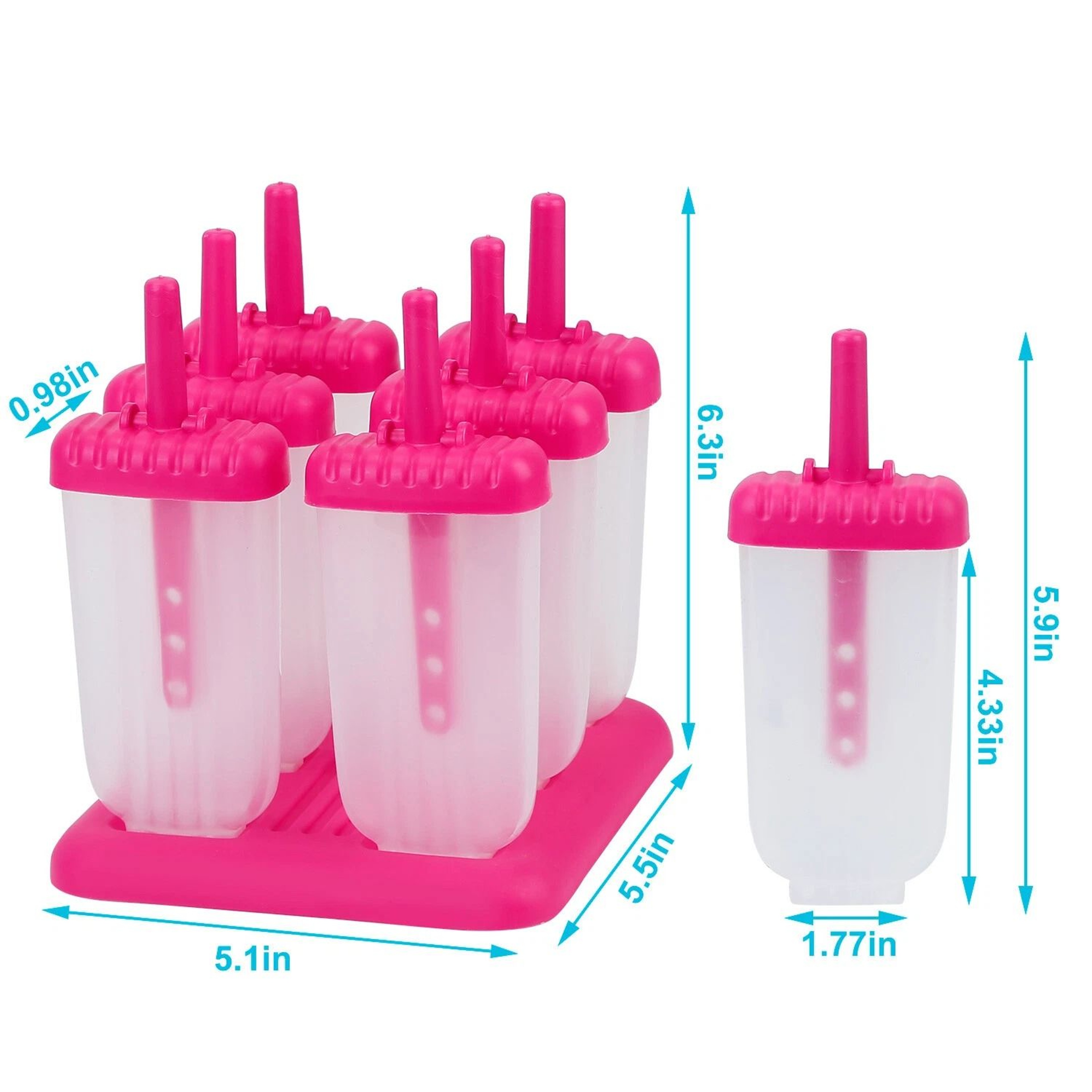 DIY Homemade Ice Cream Reusable Popsicle Molds Set 6pcs Plastic Popsicle Molds For Summer Fun 9