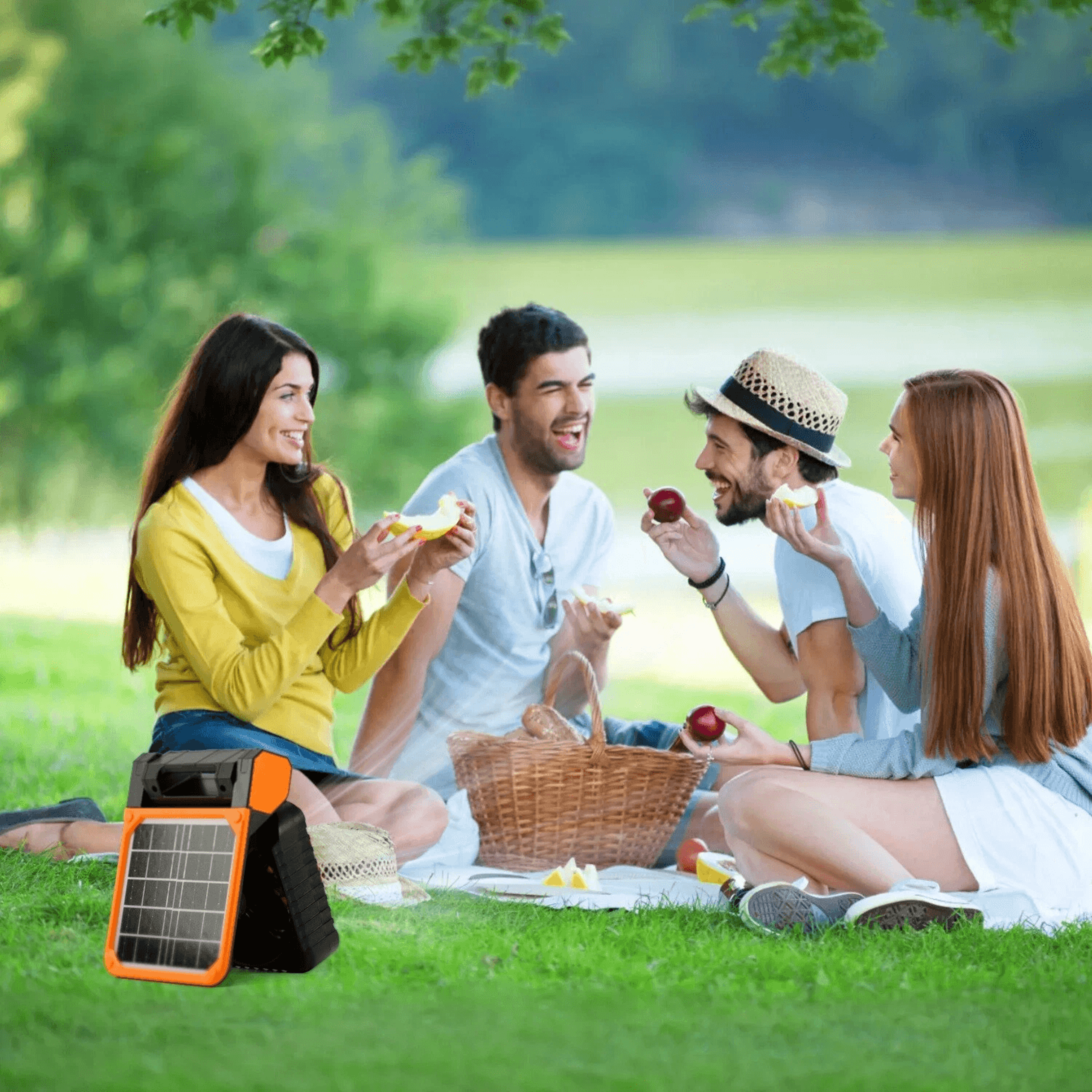 Picnic Camping Fan Summer Solar Camping FanLight 4Speeds Fan With 3Mode Lights For Hiking Outdoors 1