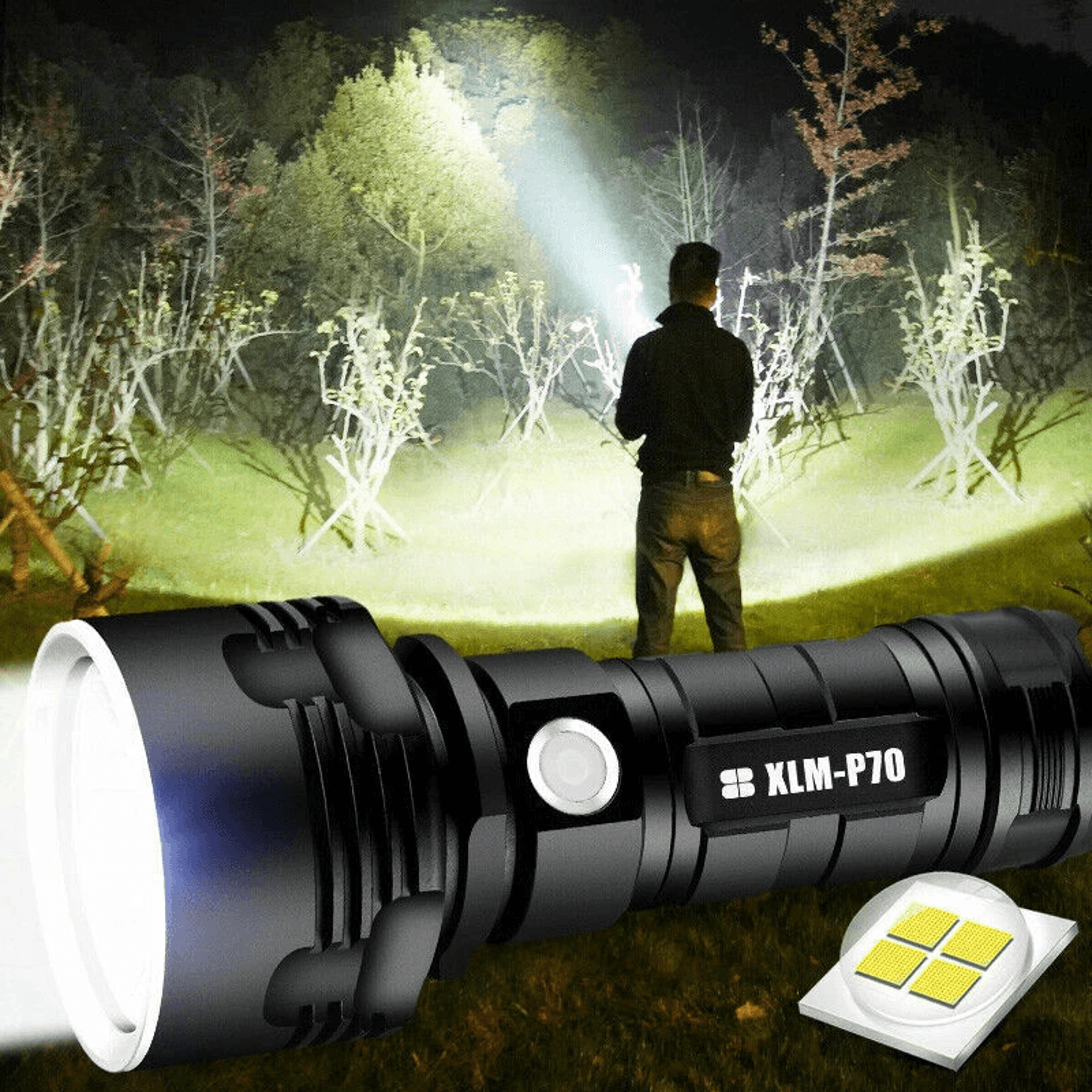 Super LED CORE Tactical Torch USB Superbright Flashlight For Outdoor Adventures Waterproof 0