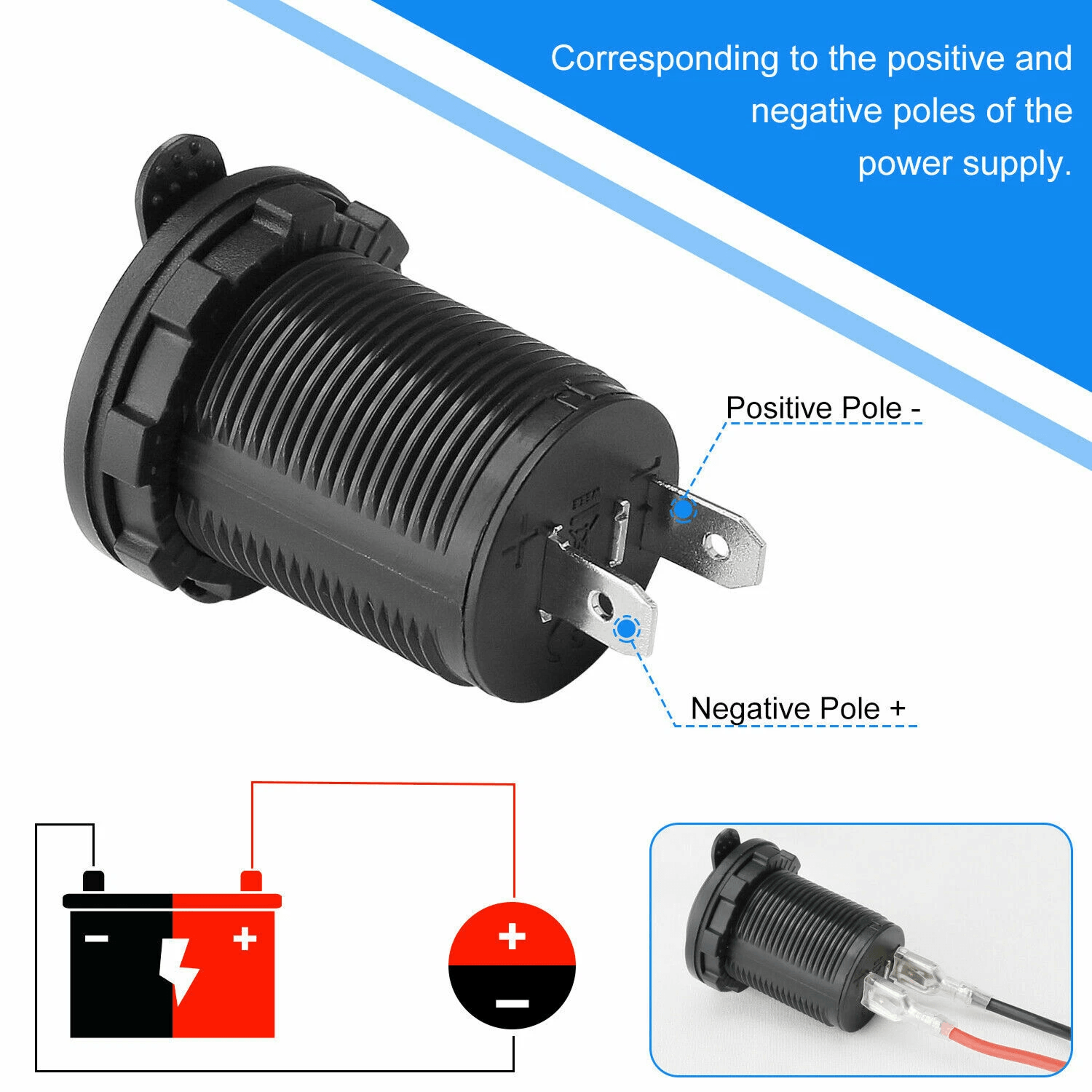 Motorcycle Boat 12V Waterproof Car Socket Cigarette Lighter Power Plug Outlet For Reliable Charging 4